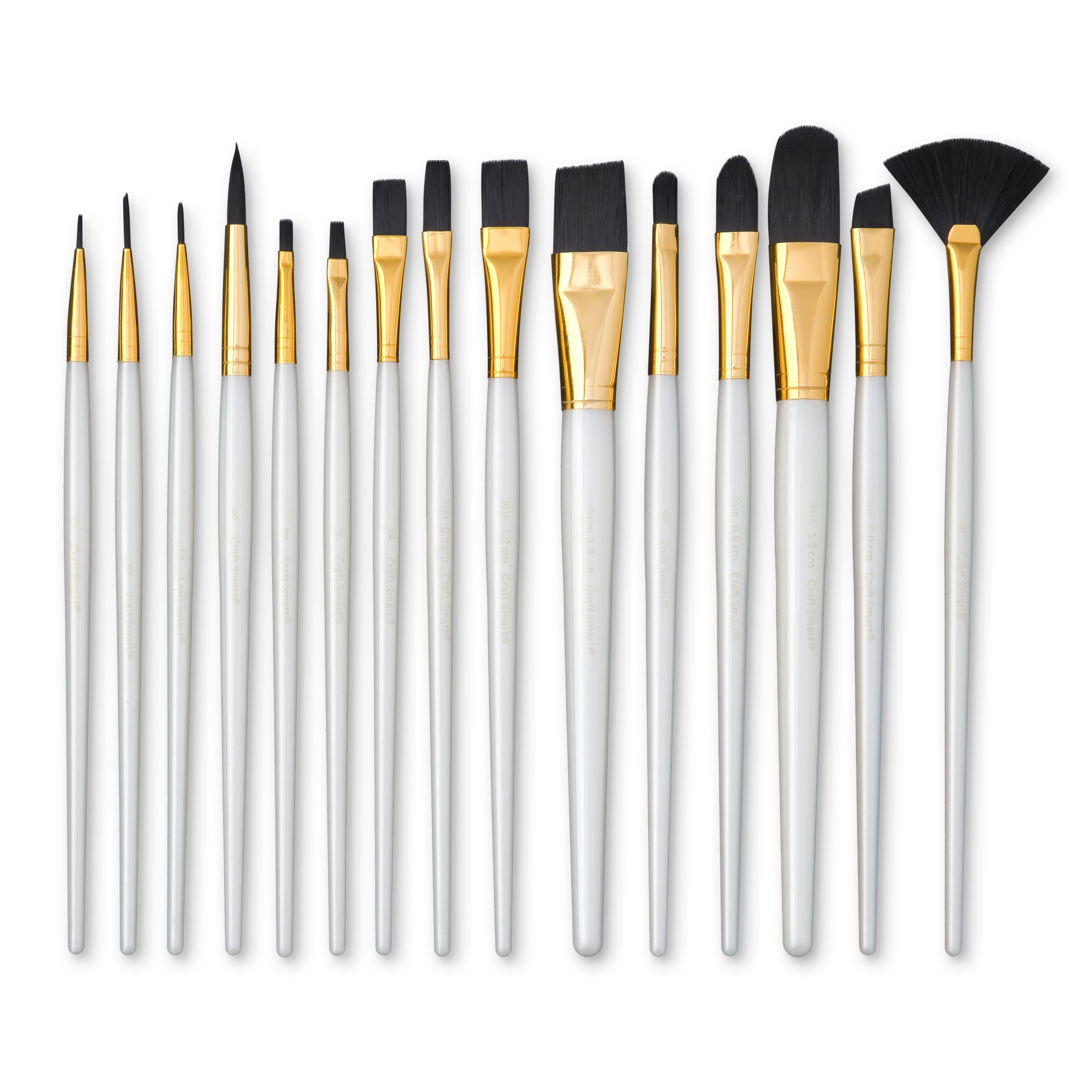 6 Pack: Black Taklon Brush Super Value Pack by Craft Smart®