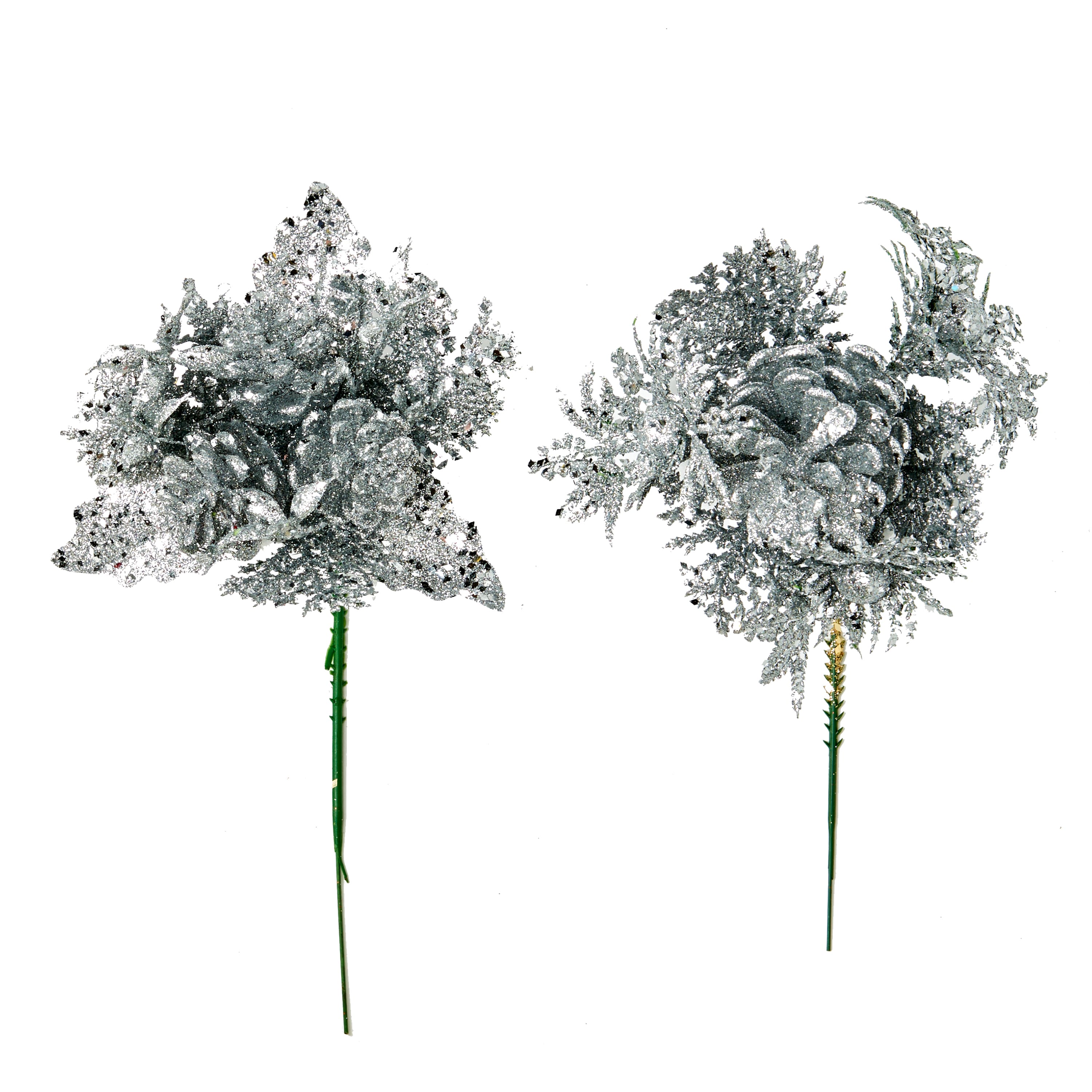 8" Glitter Christmas Picks