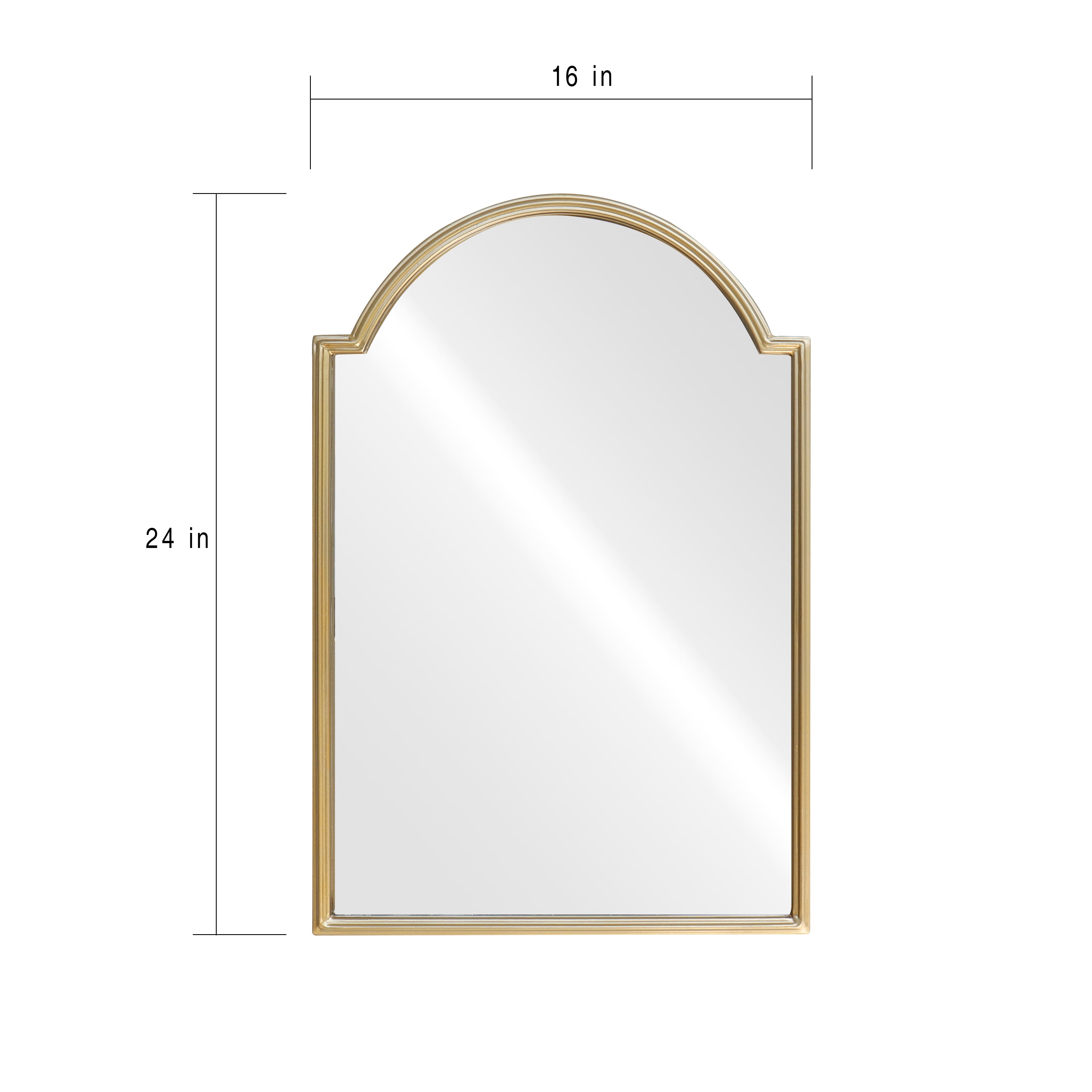 16" x 24" Scalloped Arch Wall Mirror in Gold Metal Frame by Ashland®
