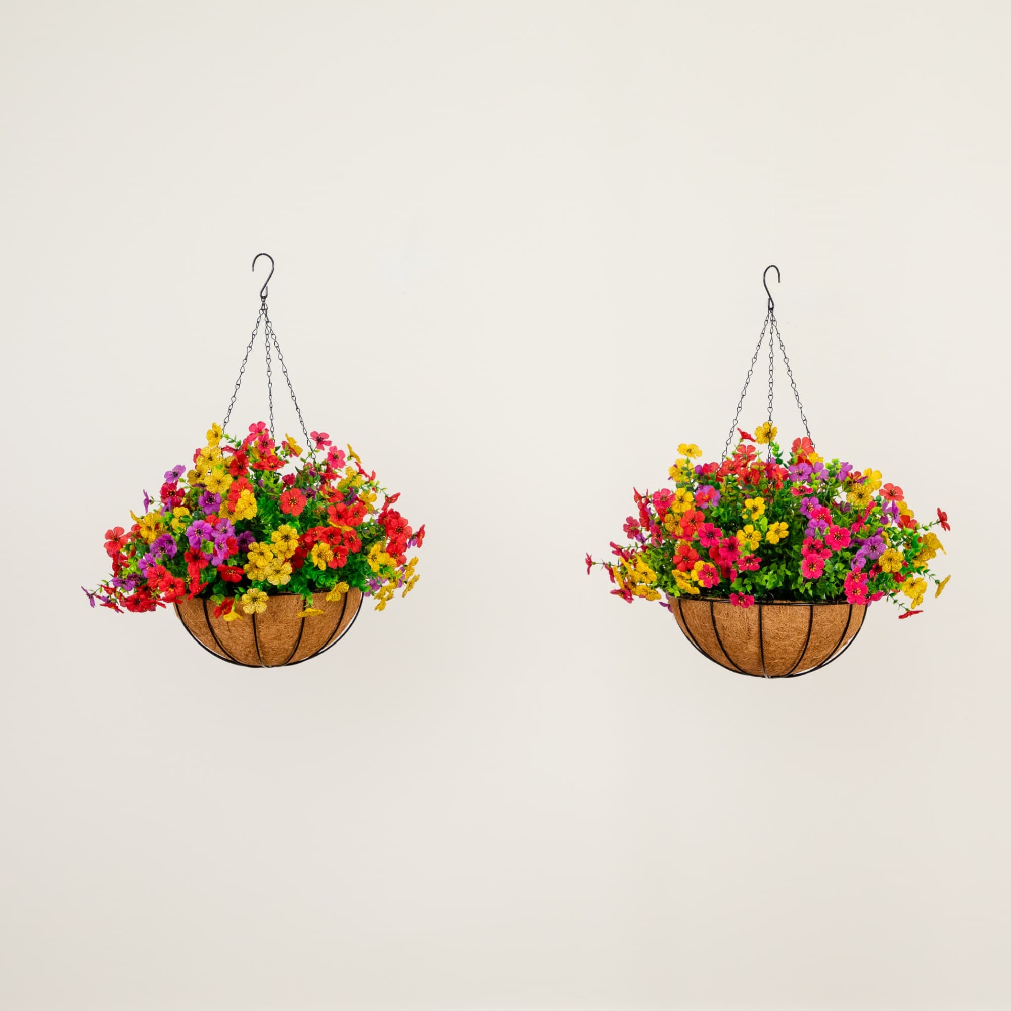 24" UV Resistant Artificial Daisy Hanging Basket DIY Kit