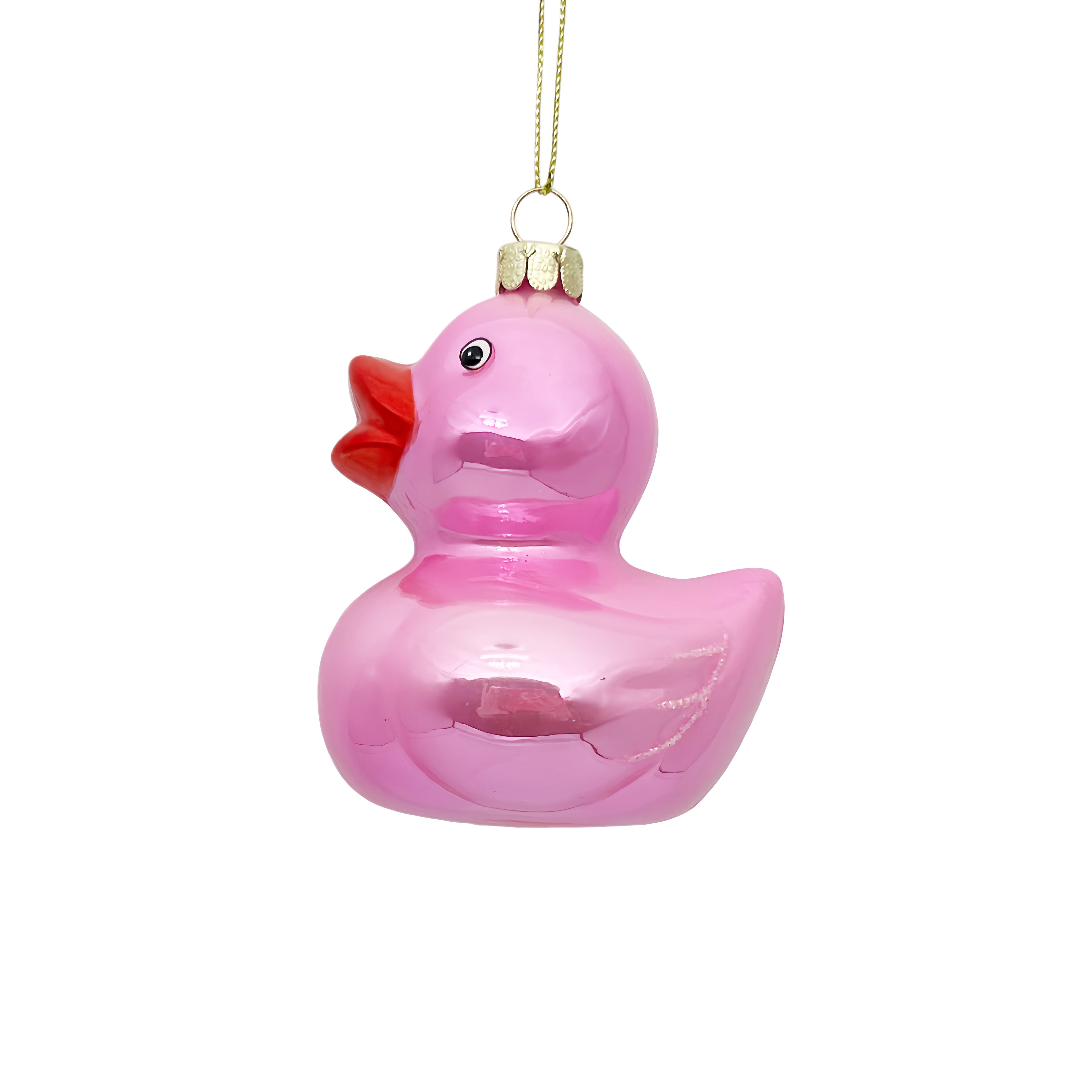 3.5" Pink Duck Glass Ornament by Ashland®
