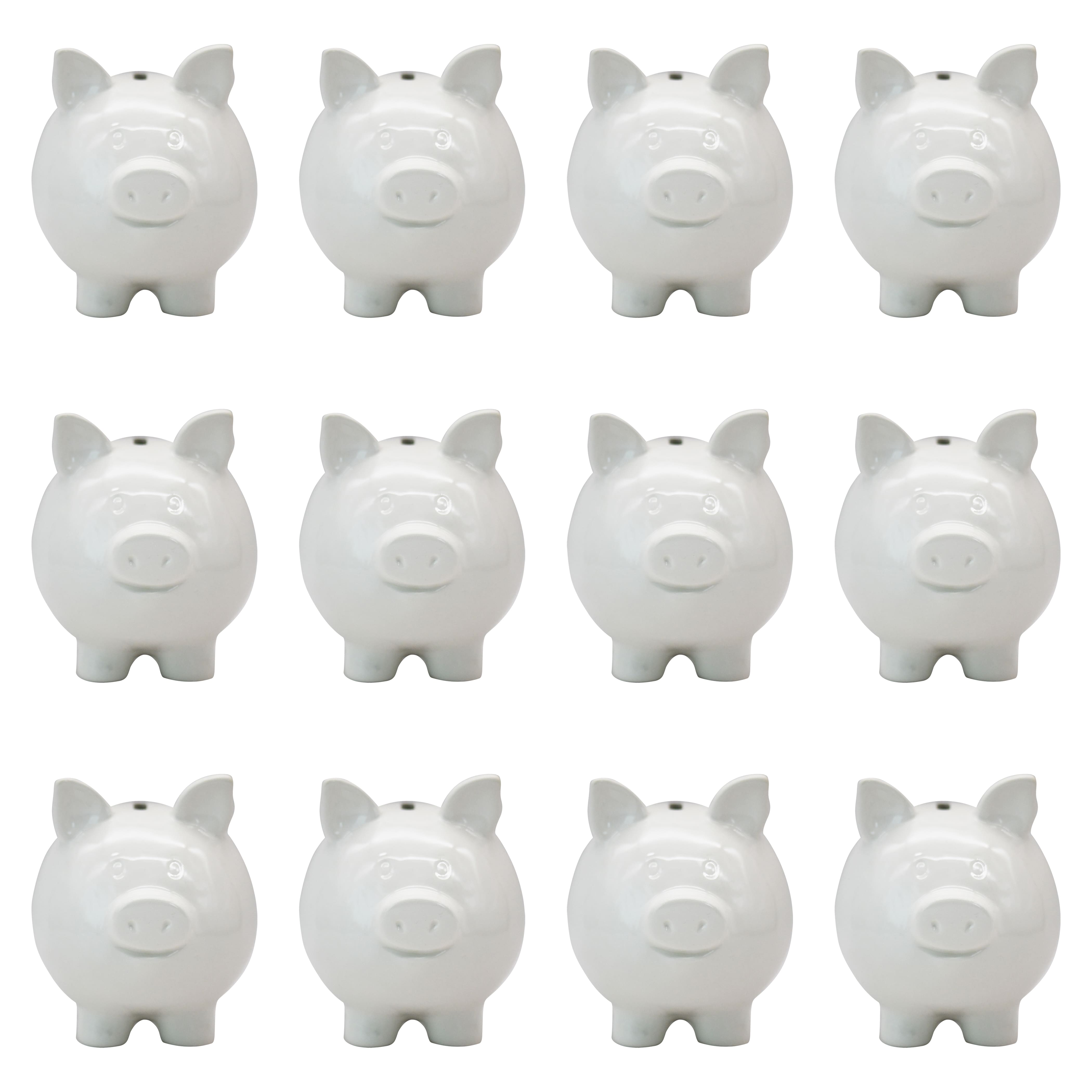 12 Pack: Color Your Own Ceramic Piggy Bank by Creatology™
