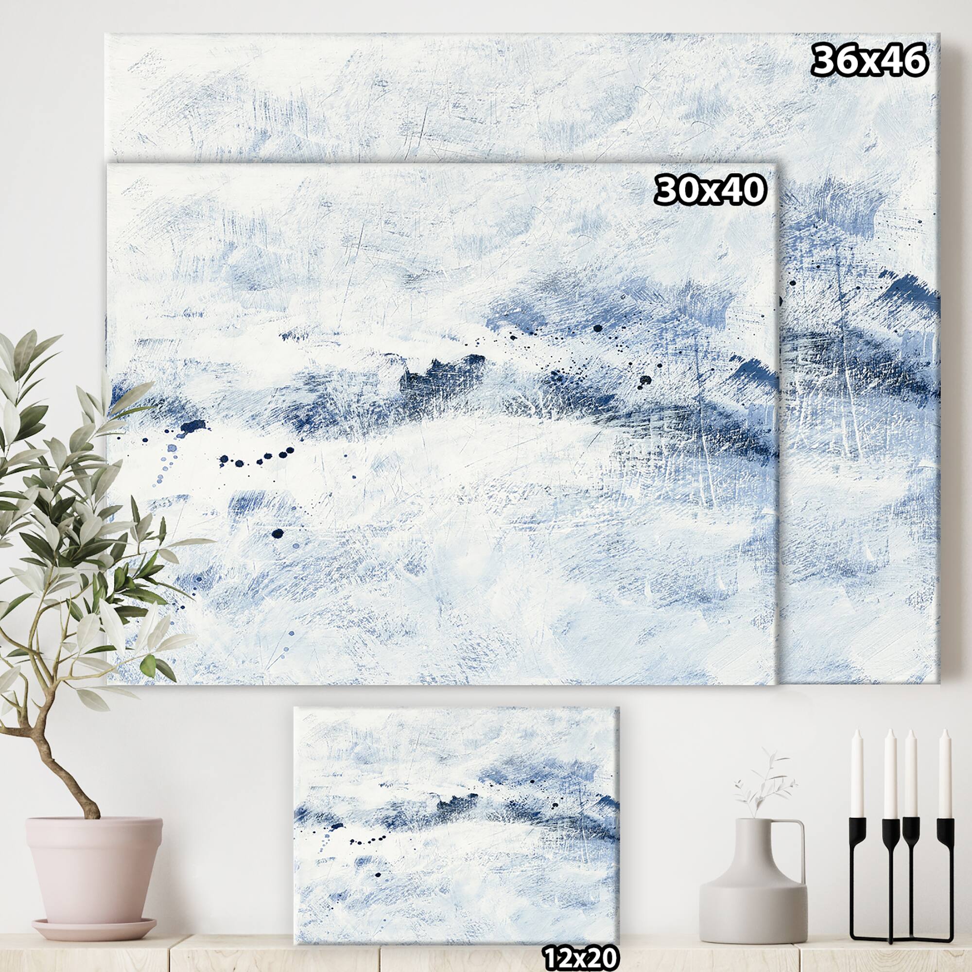 Designart - Blue Wipe Out - Traditional Canvas Art