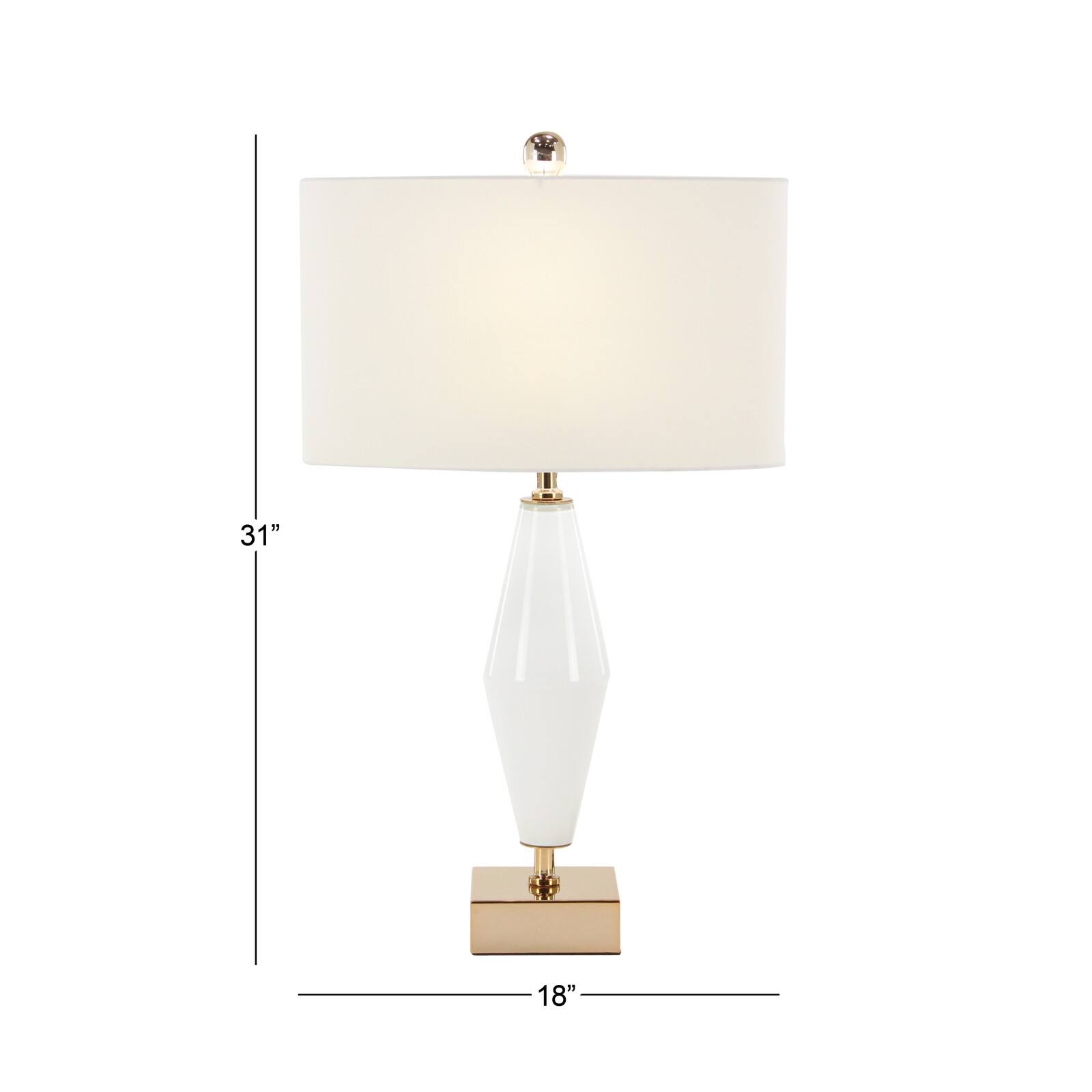 31" Gold Glass Transitional Table Lamp