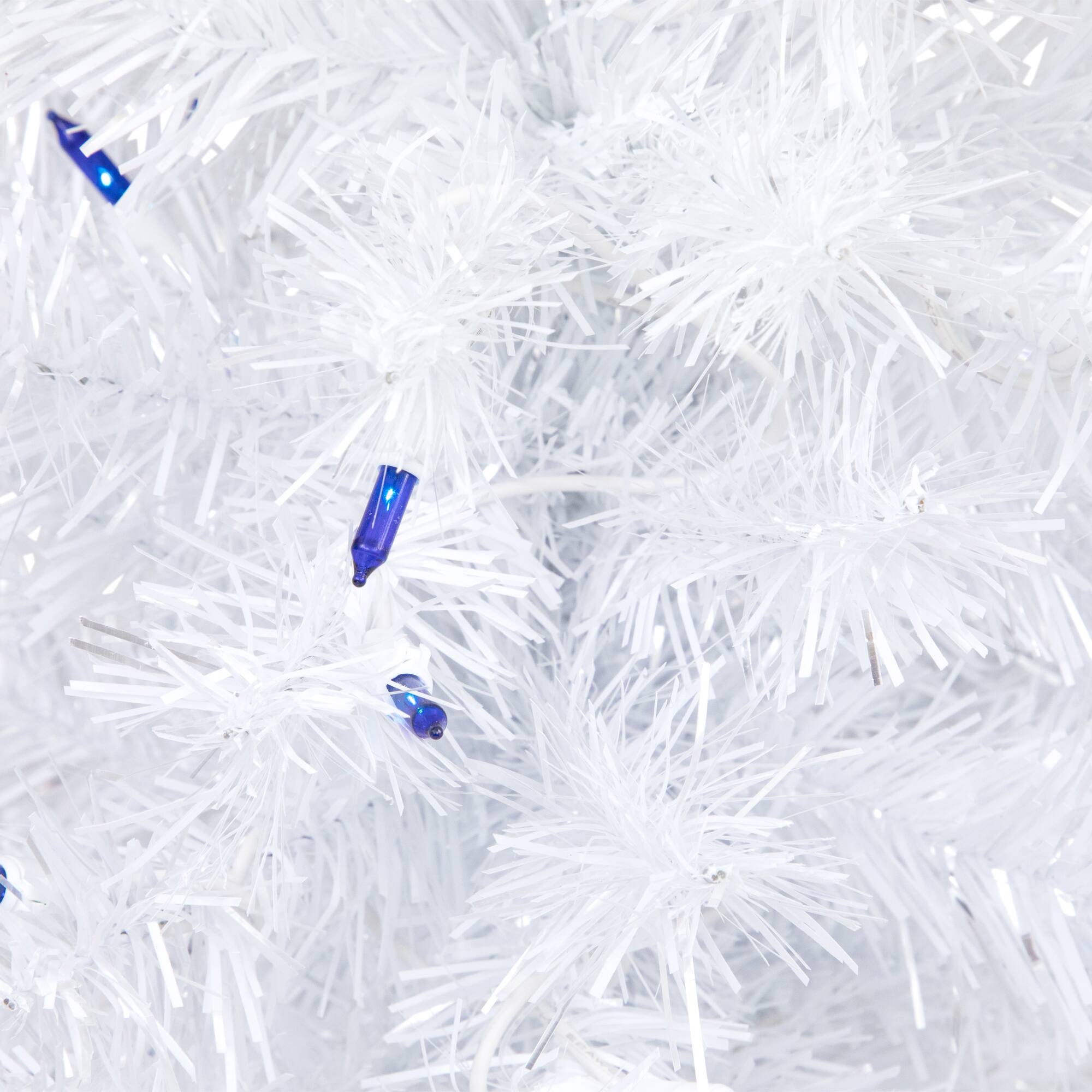 2ft. Pre-Lit White Iridescent Pine Artificial Christmas Tree, Blue Lights