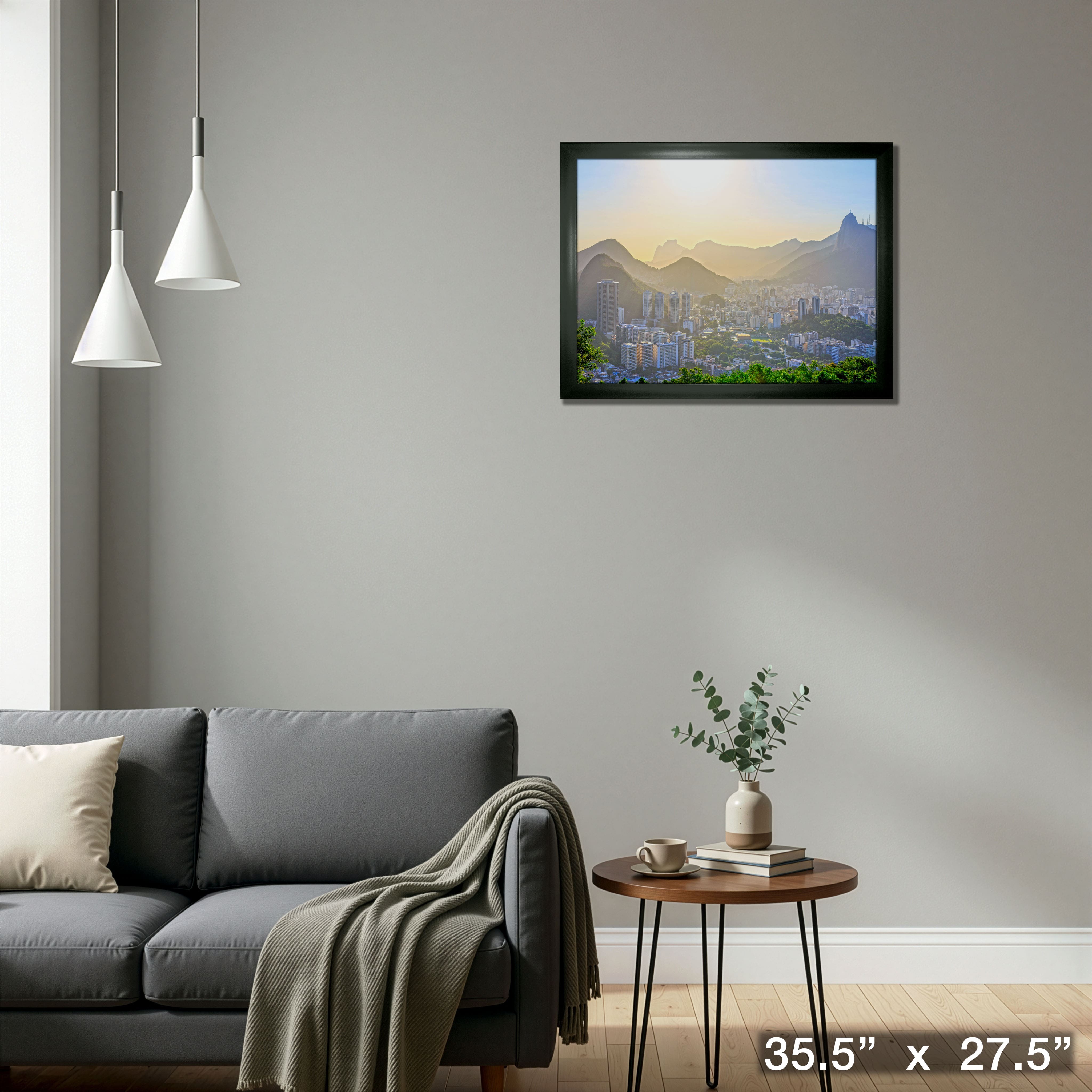 Rio De Janeiro, Brazil 24" x 32" Framed Canvas Cityscape 35.5" x 27.5"