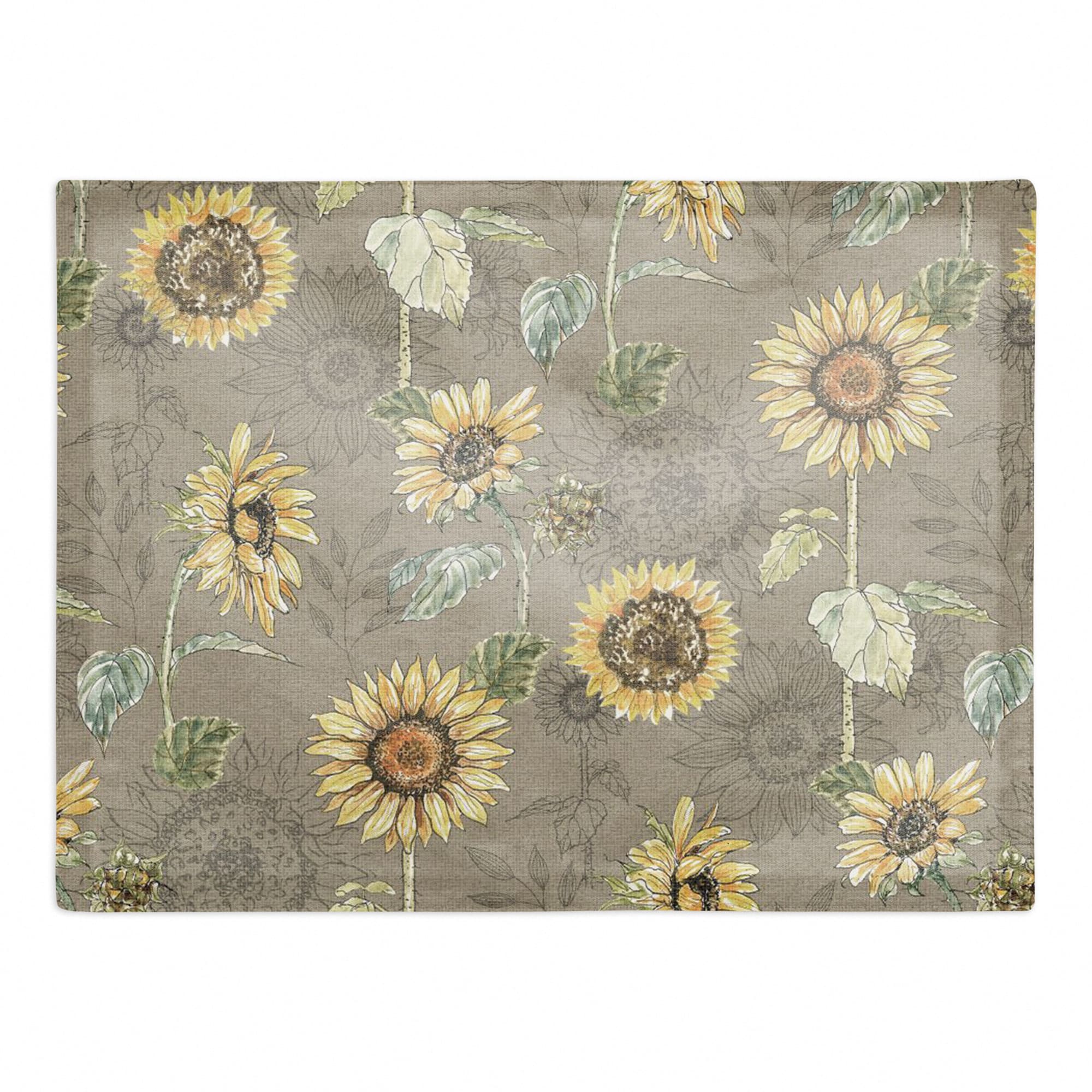 Sunflower Pattern Cotton Twill Placemat