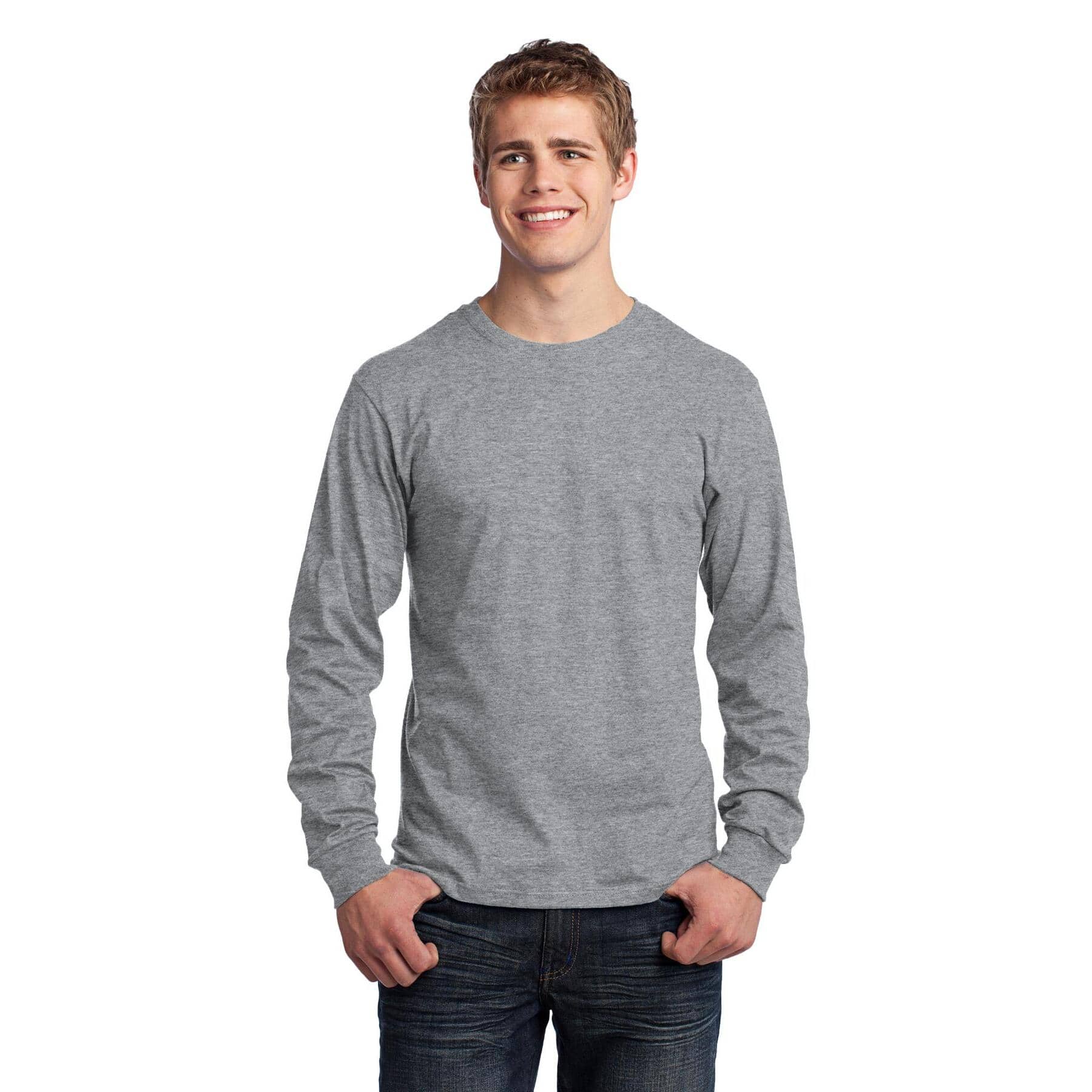 Port & Company® Core Cotton Long Sleeve Crew Neck T-Shirt