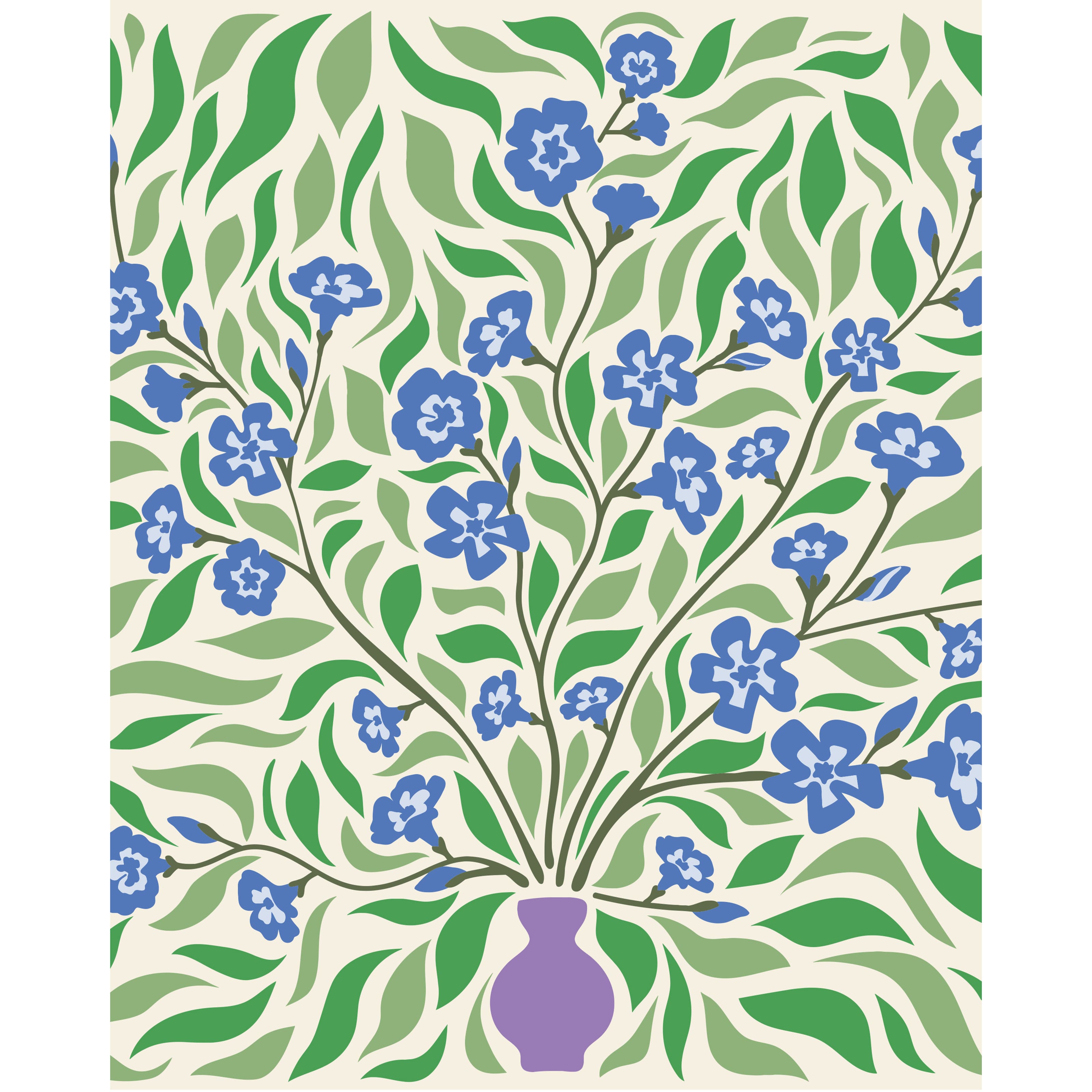 8" x 10" Purple Vase & Blue Flowers Paint-by-Number Kit with Wood Display Hanger by Artist's Loft®