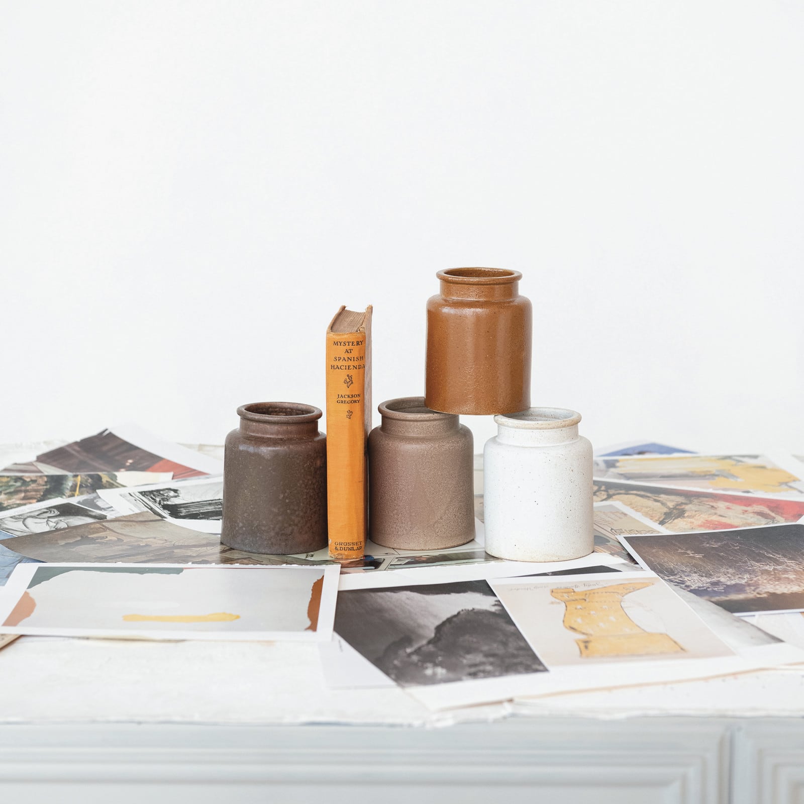 Hello Honey Rustic Reactive Glaze Stoneware Jars, 4ct.