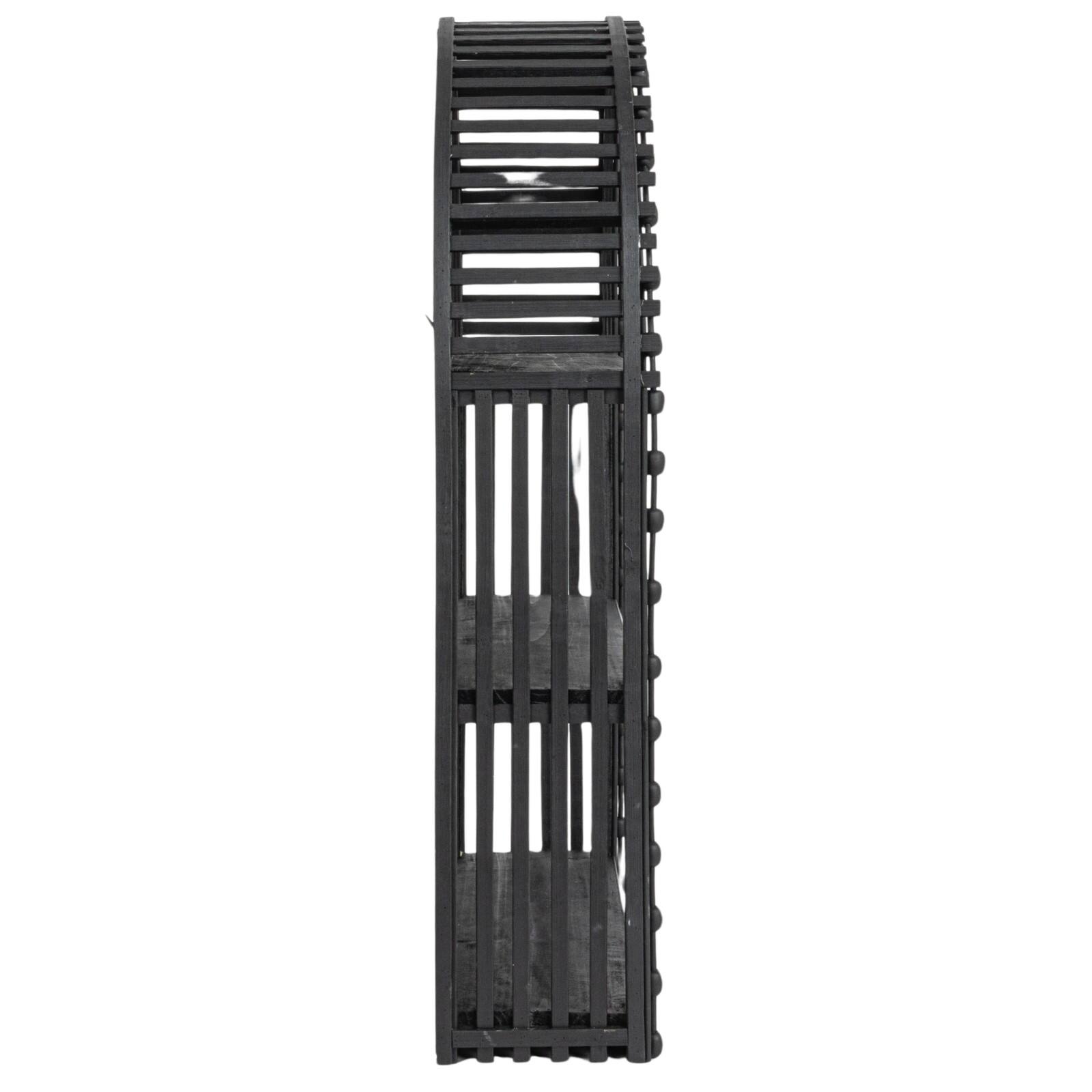Hello Honey® Black Arched Bamboo & Wood Wall Shelf