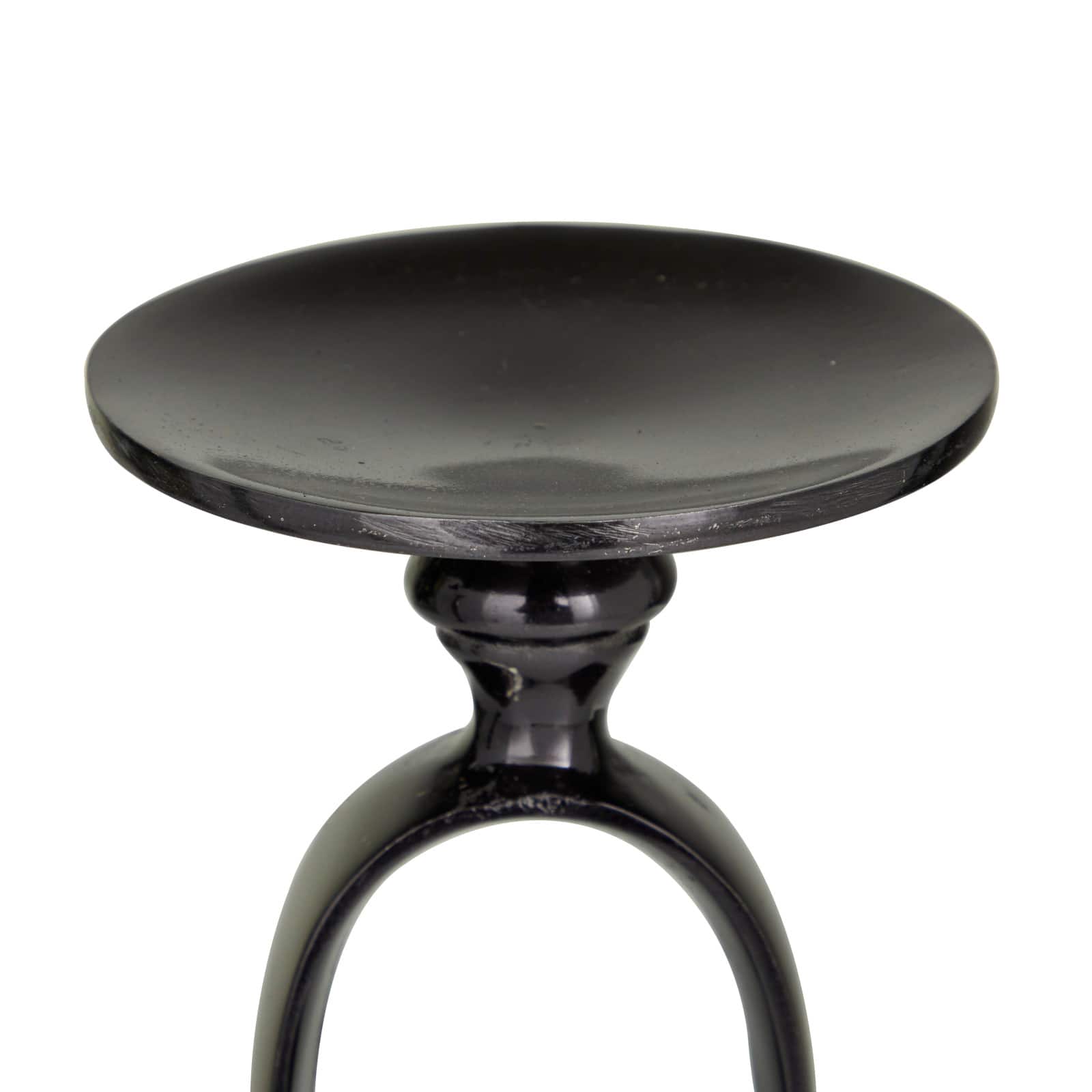 Black Aluminum Modern Candle Holder Set, 15'' & 19''