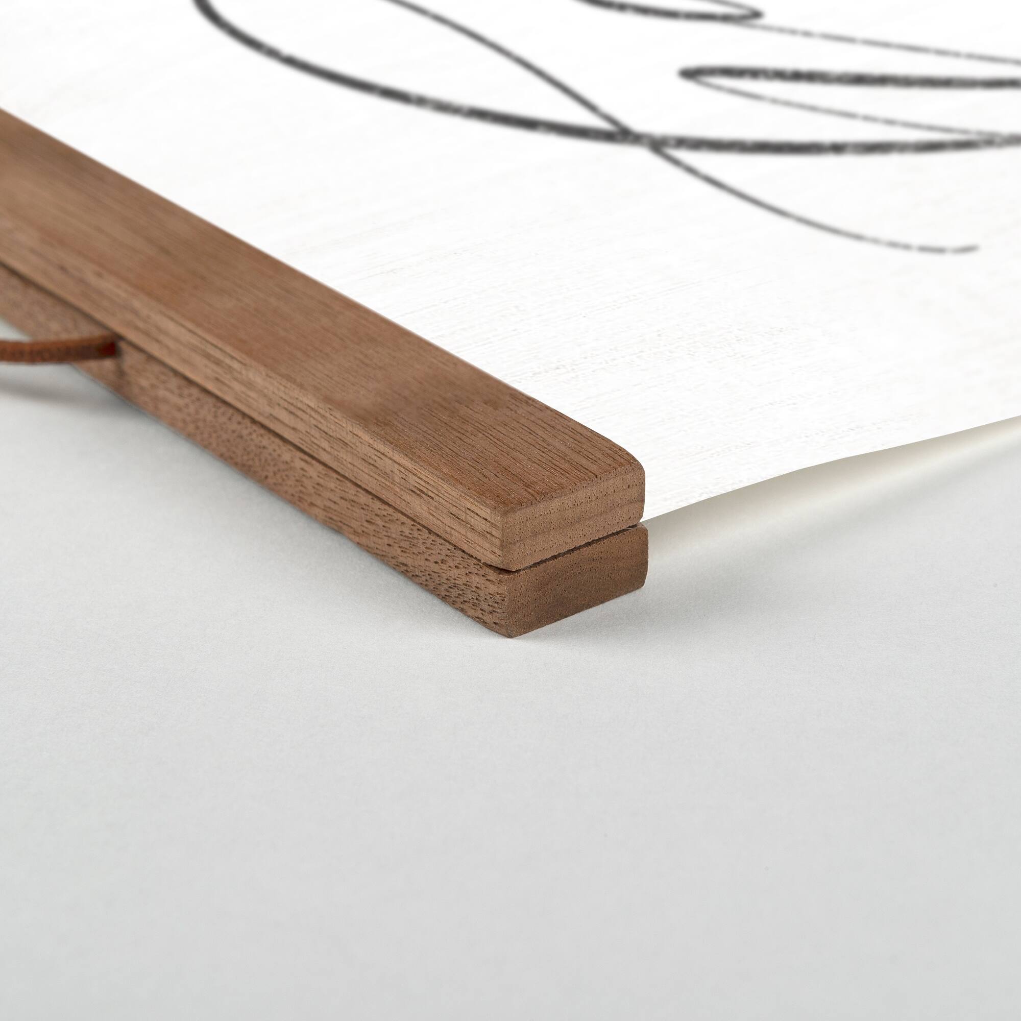 Happy in a Million Little Ways Teak Hanging Canvas