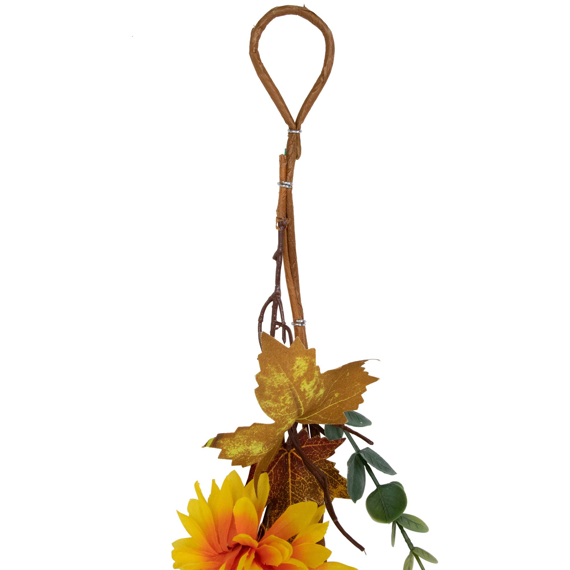 6ft. Unlit Autumn Harvest Thanksgiving Mixed Fall Leaf & Mum Flower Garland