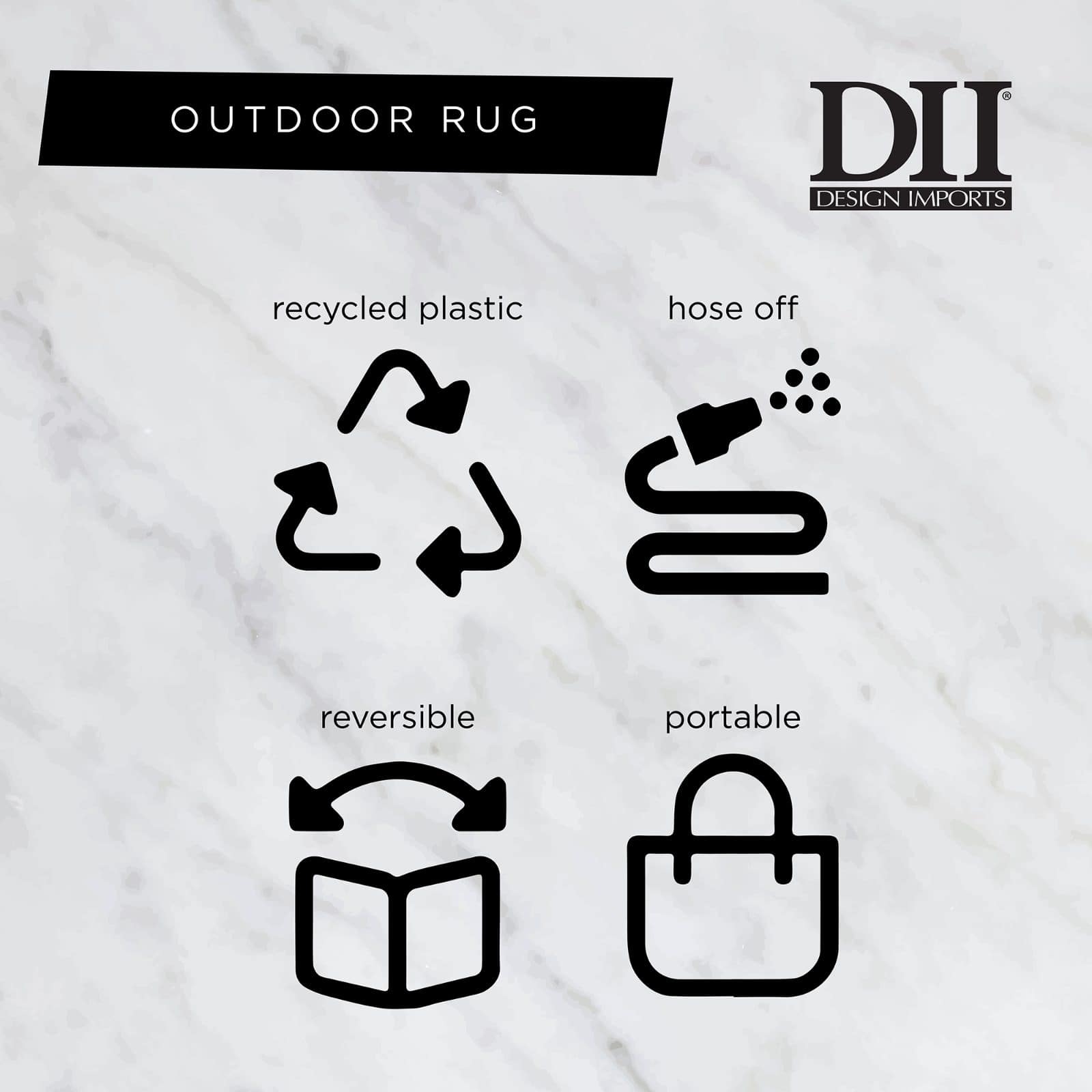 DII® Gray Moroccan Outdoor Rug, 4ft. x 6ft.