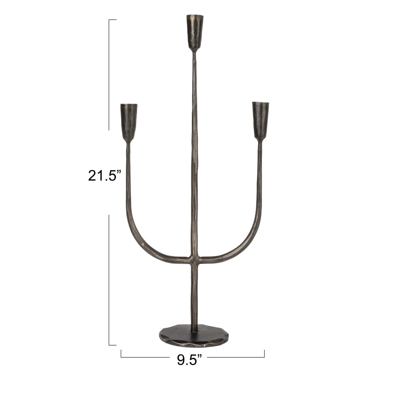 Hello Honey® 21.5" Black Metal Candelabra