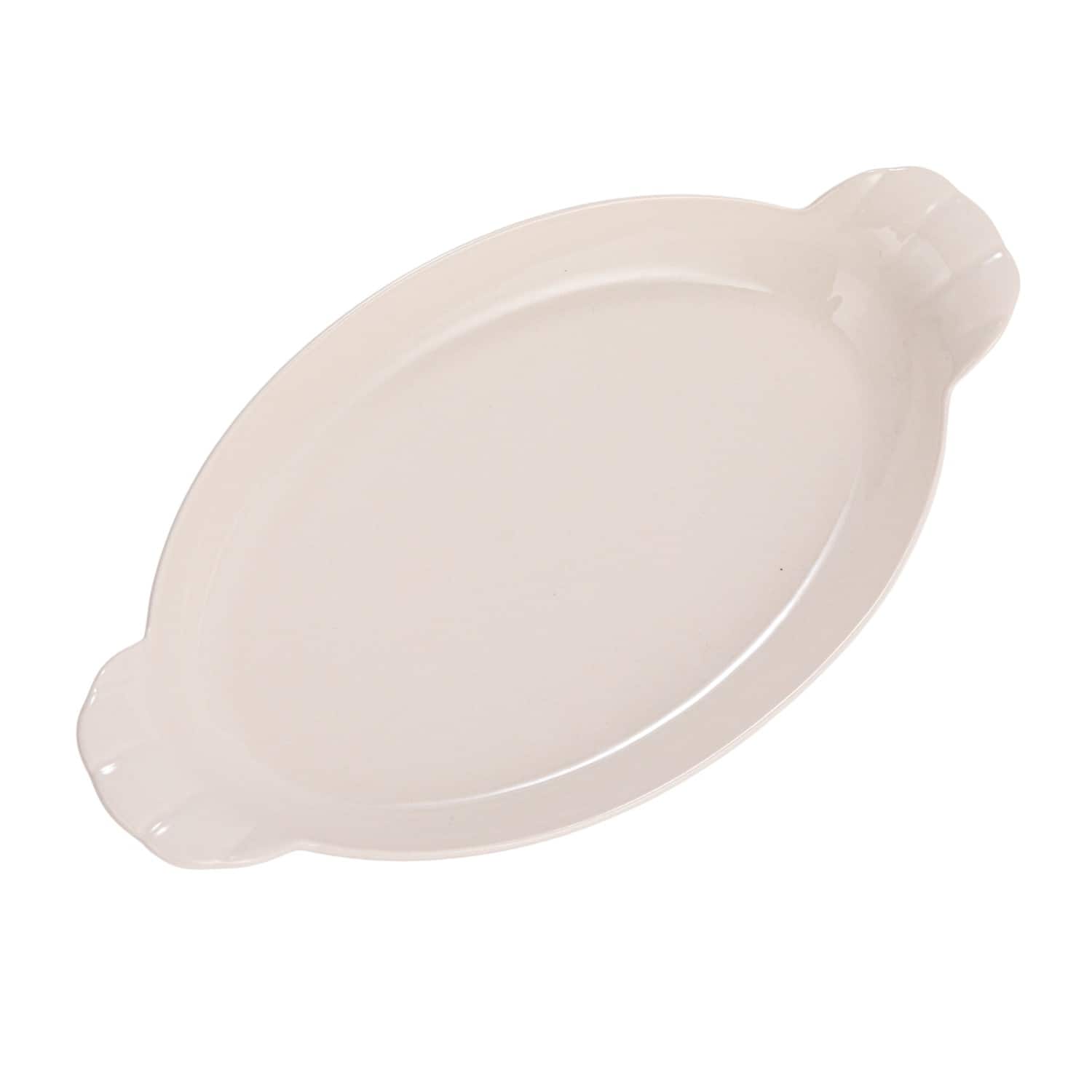 Hello Honey® 10" White Stoneware Trays with Handles, 4ct.