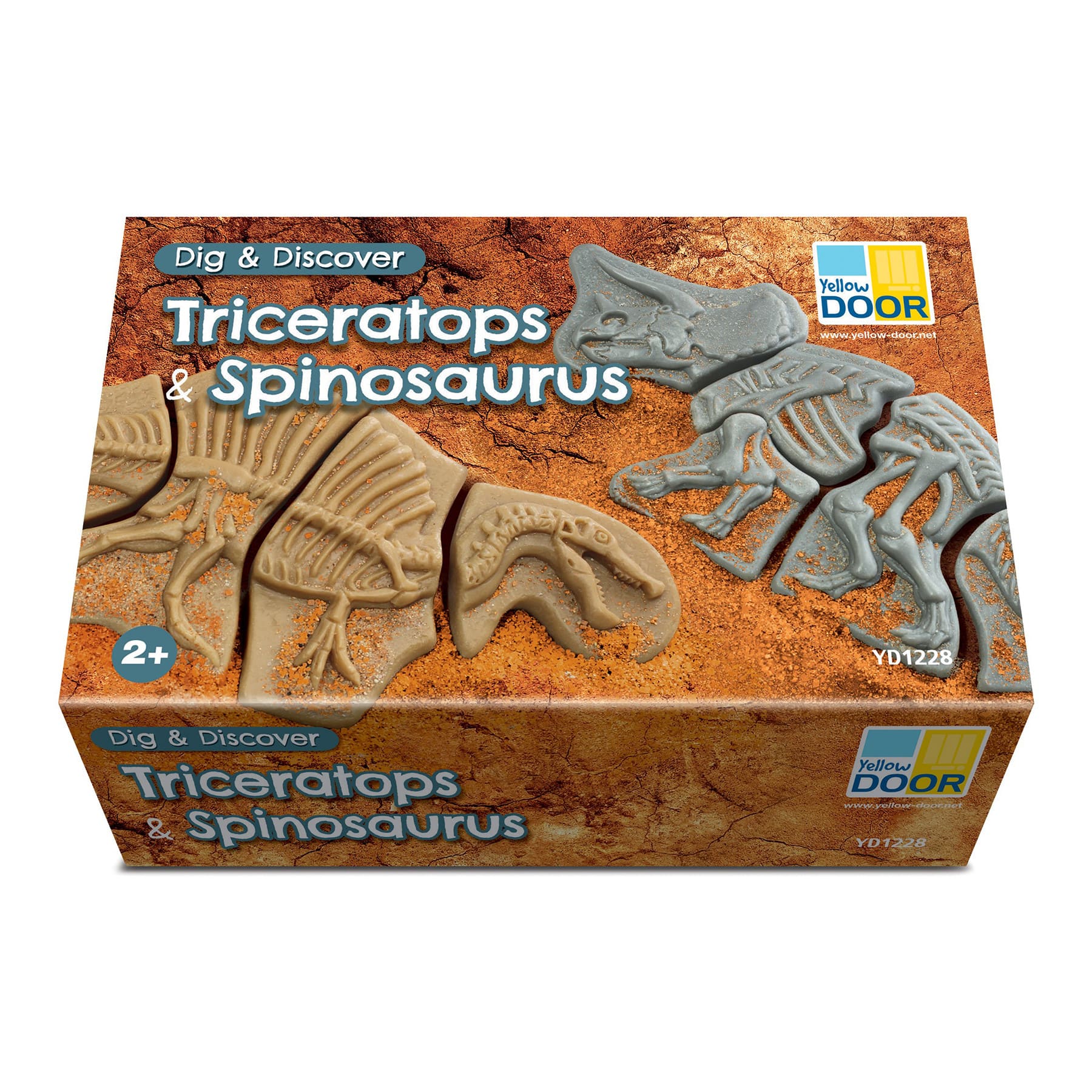 Yellow Door Dig & Discover Triceratops & Spinosaurus Dinosaur Skeletons Set