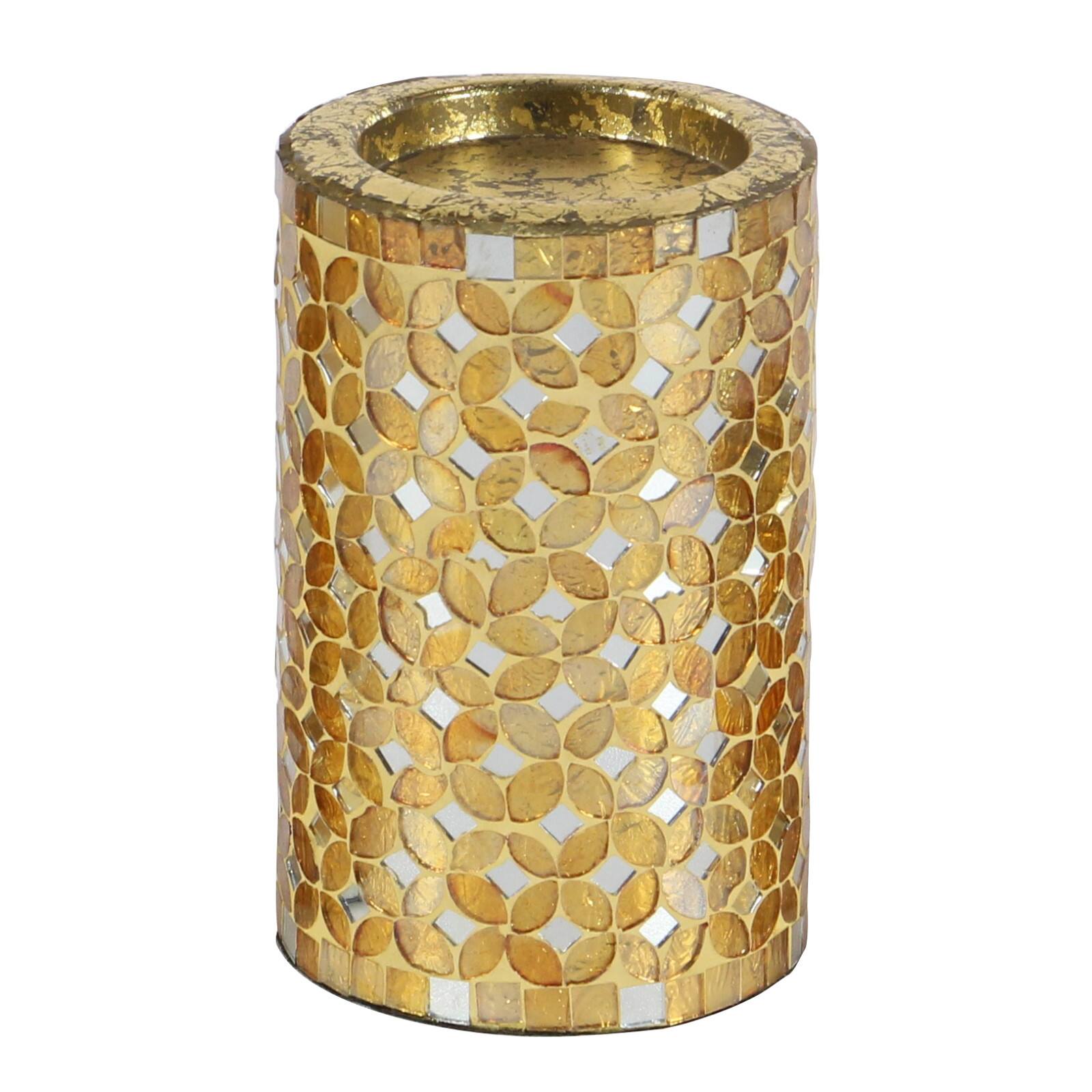 Gold Metal Glam Candle Holder Set