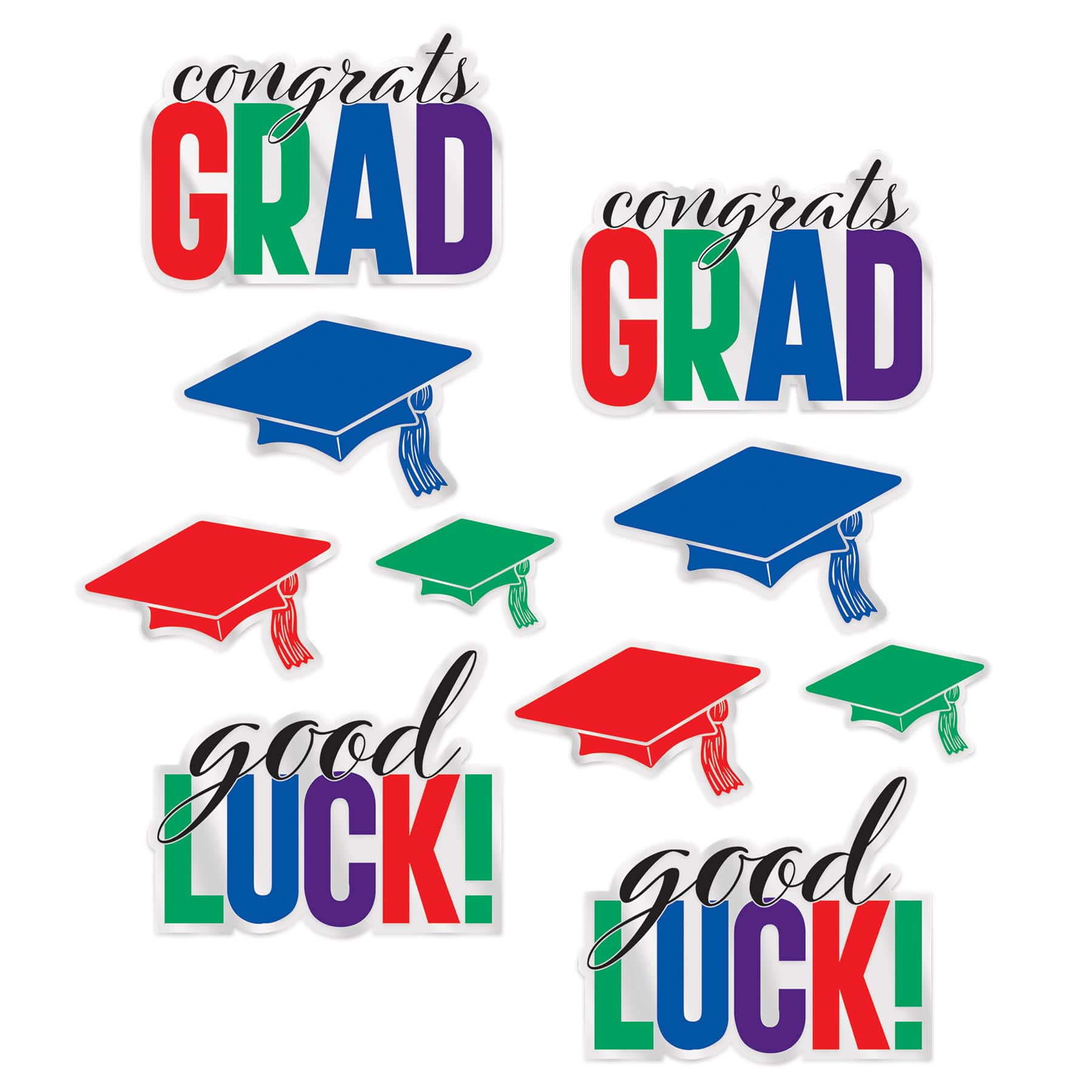 Beistle Multicolor Plastic Congrats Grad Cutouts, 2 Packs of 5