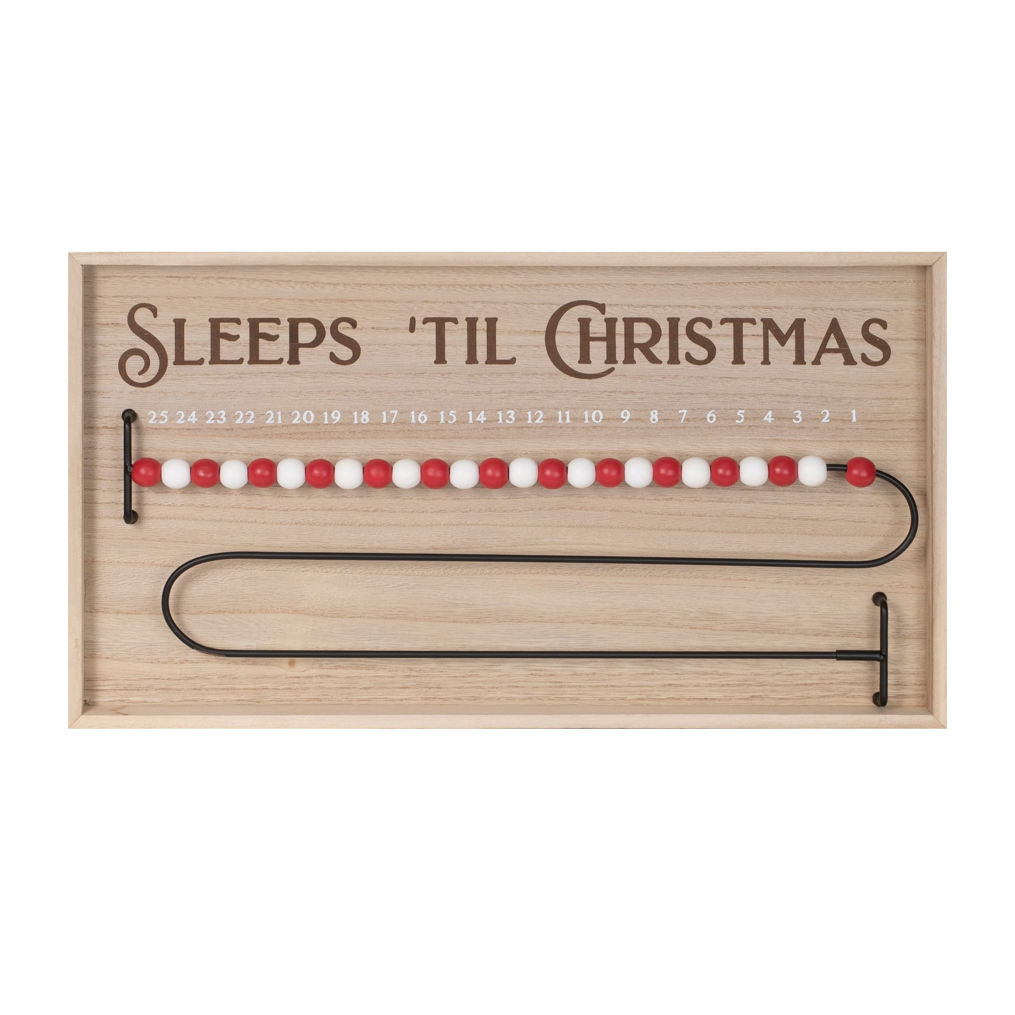 Melrose 20" Wood Beaded Christmas Countdown