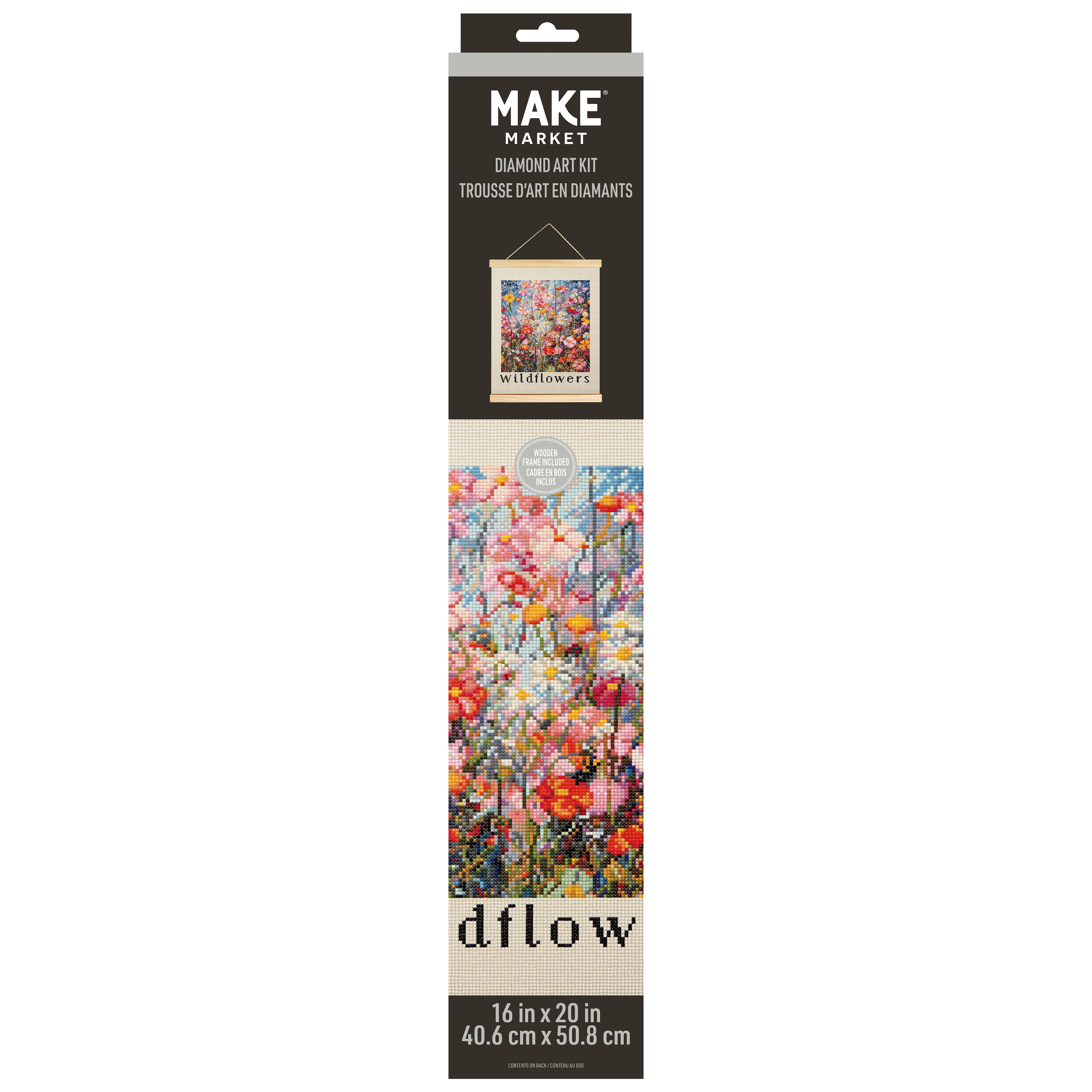 16" x 20" Wildflowers Diamond Art Kit with Wood Frame by Make Market®