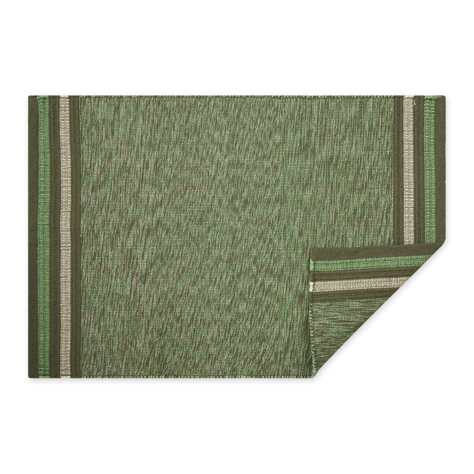 DII® Modern Stripe Variegated Handwoven Recycled Yarn Rug