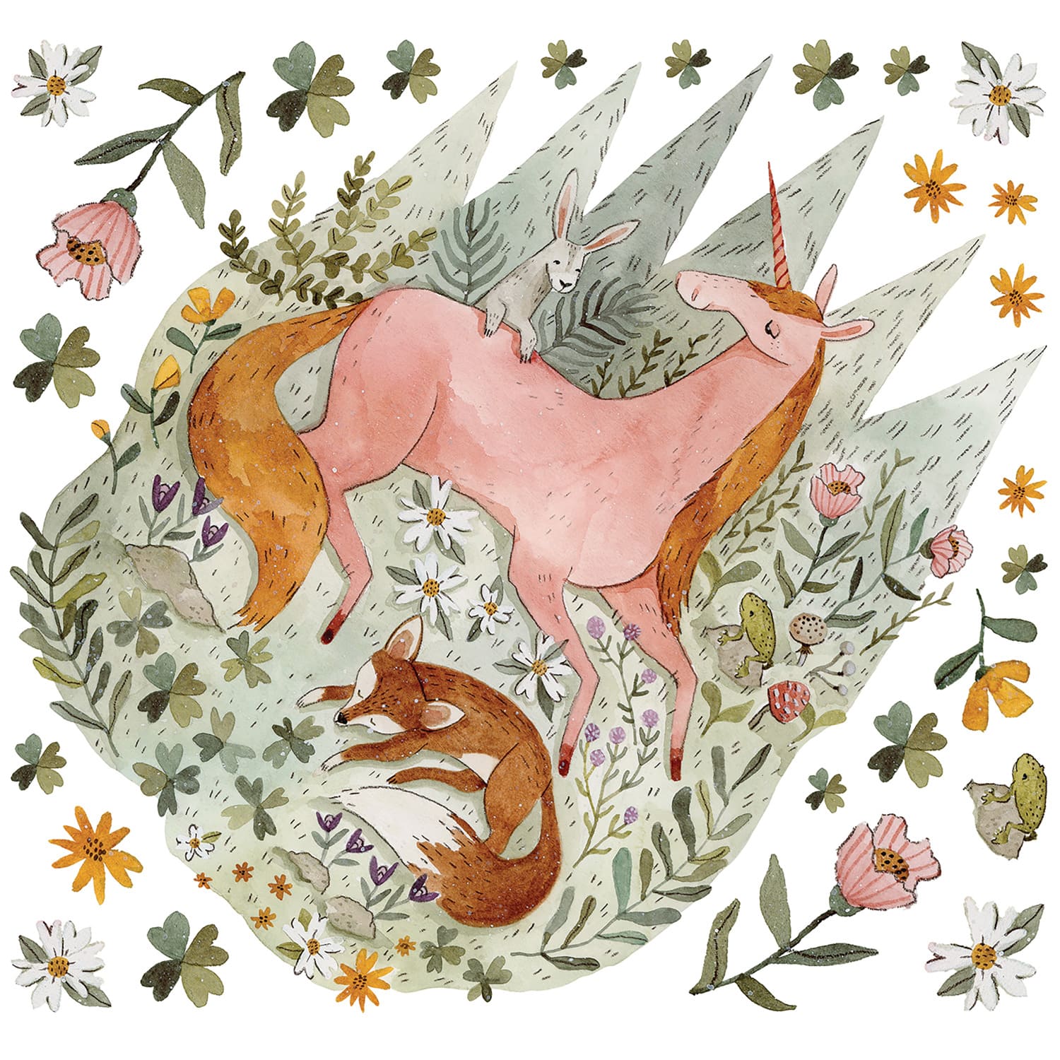 RoomMates Woodland Magic Unicorn & Fox Peel & Stick Giant Wall Decal Set