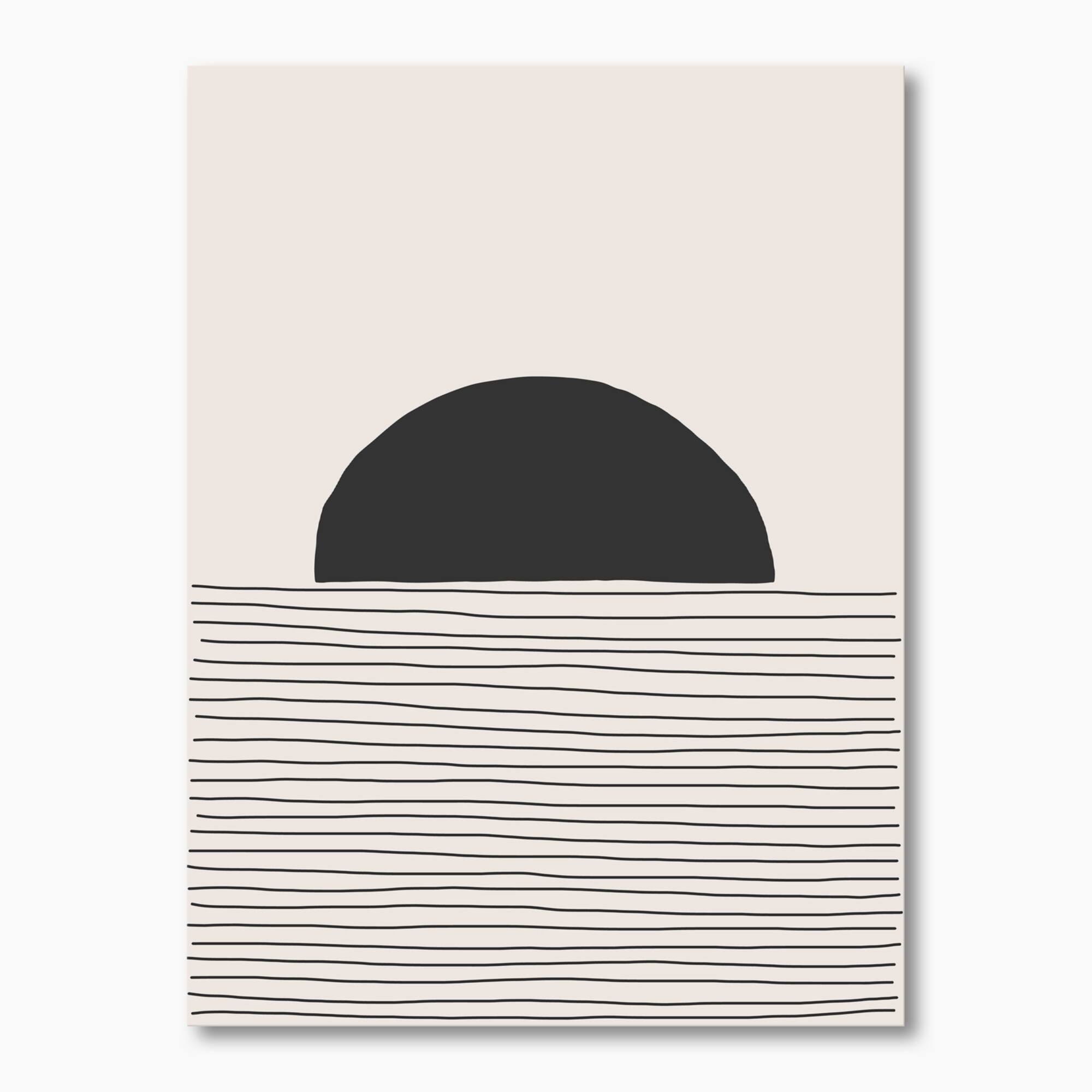 Designart - Minimal Geometric Lines And Circle V - Modern Canvas Wall Art Print