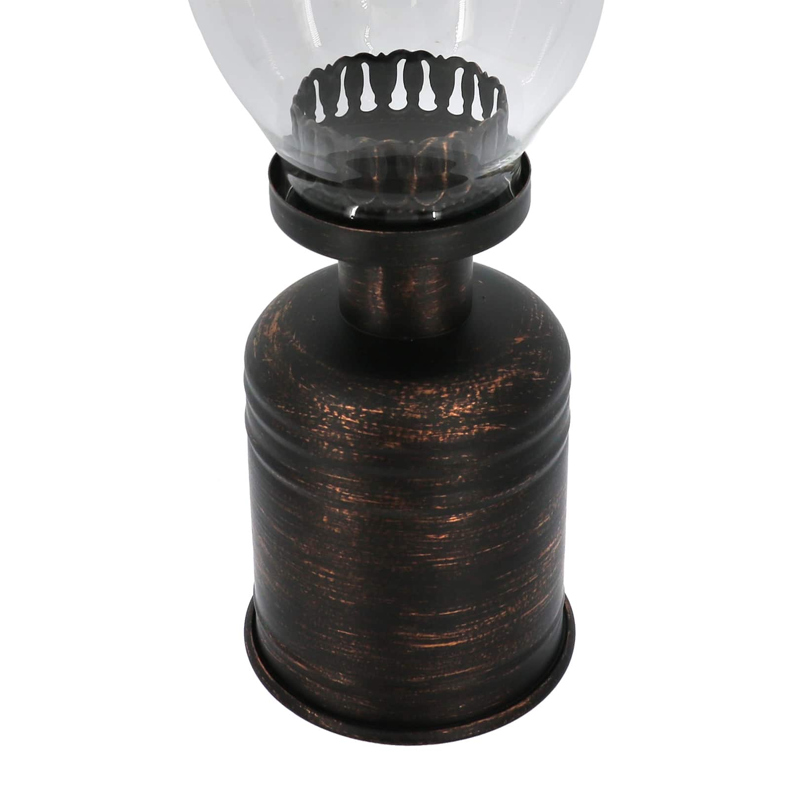 12.75" Antique Gold Wide Iron & Glass Tealight Holder by Ashland®