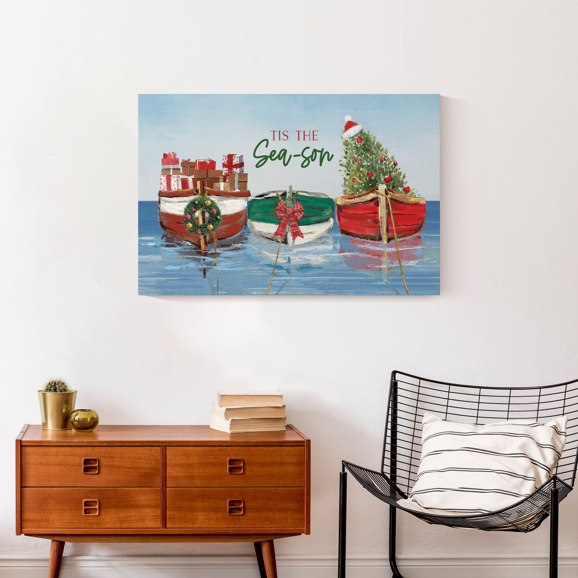 30" Tis the Sea-son Christmas Canvas Wall Décor