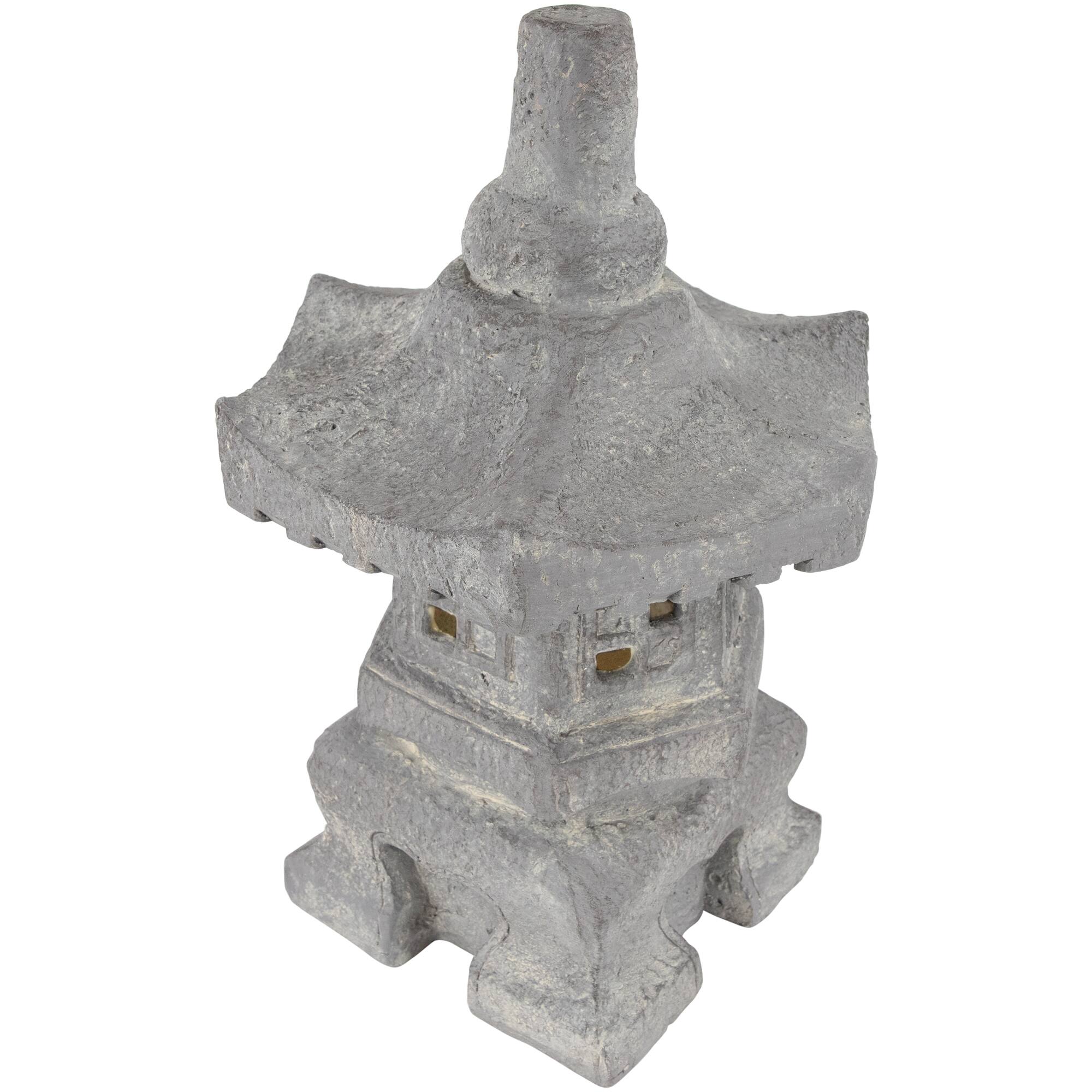 20" Solar Powered LED Pagoda Outdoor Garden Statue