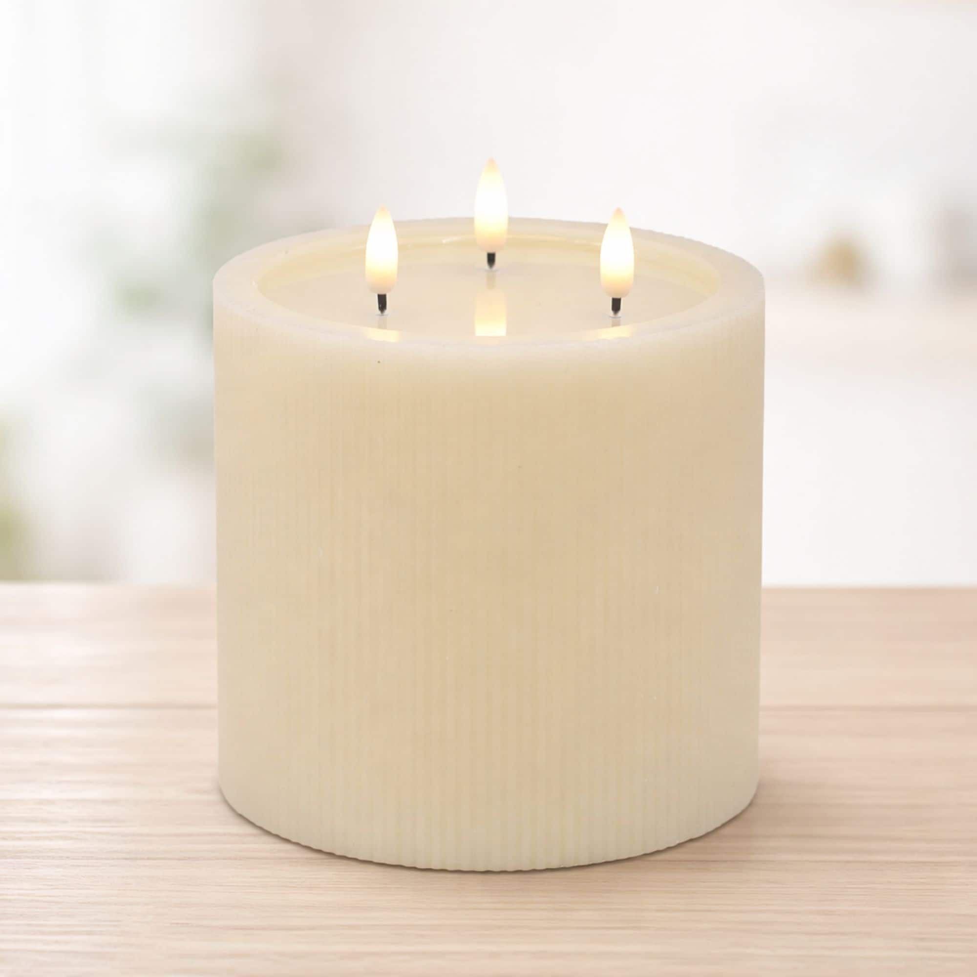 Melrose 5.75" x 7" Beige FIA WICK Pillar Candles, 2ct.