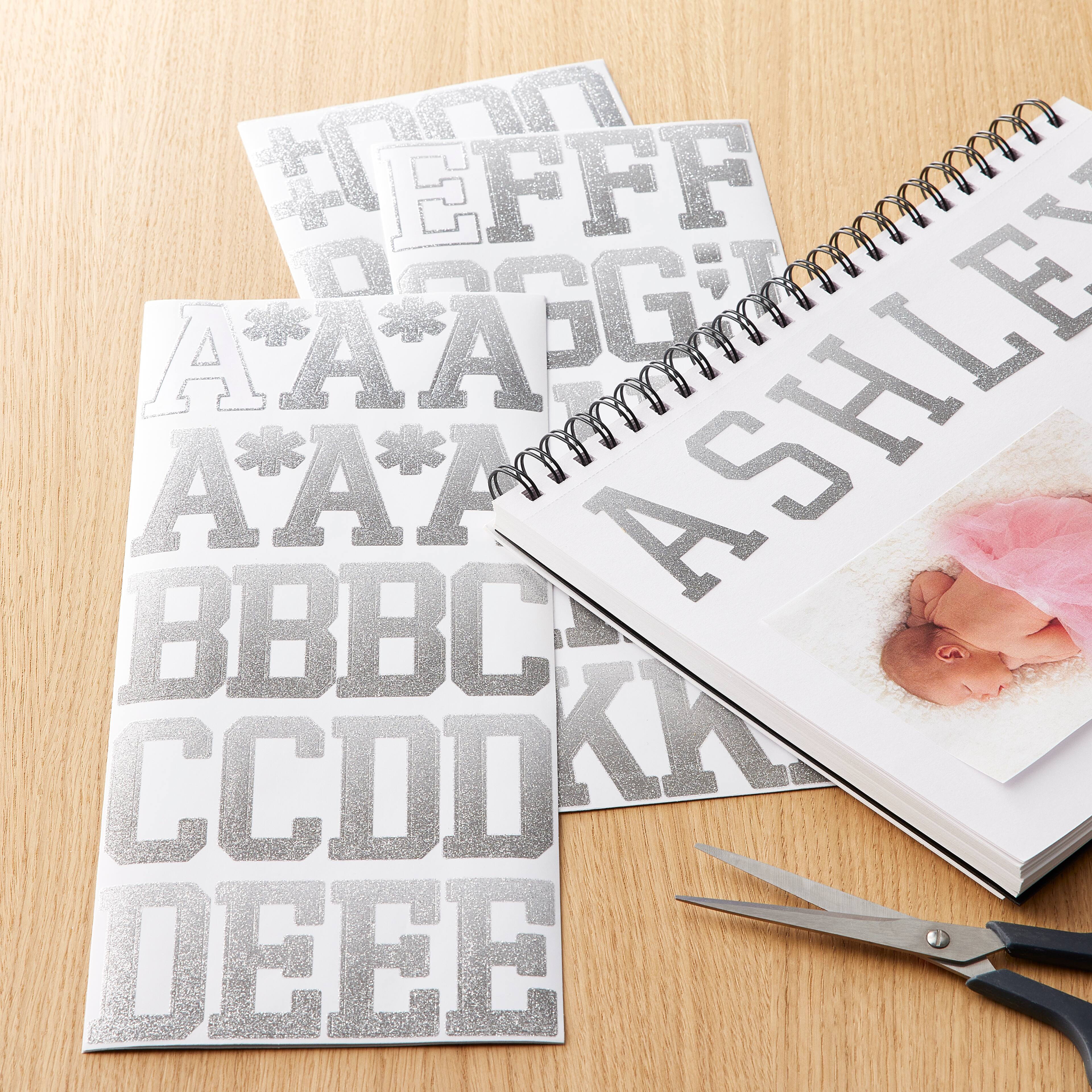 6 Packs: 117 ct. (702 total) Silver Glitter Ombre Alphabet Stickers by Recollections™