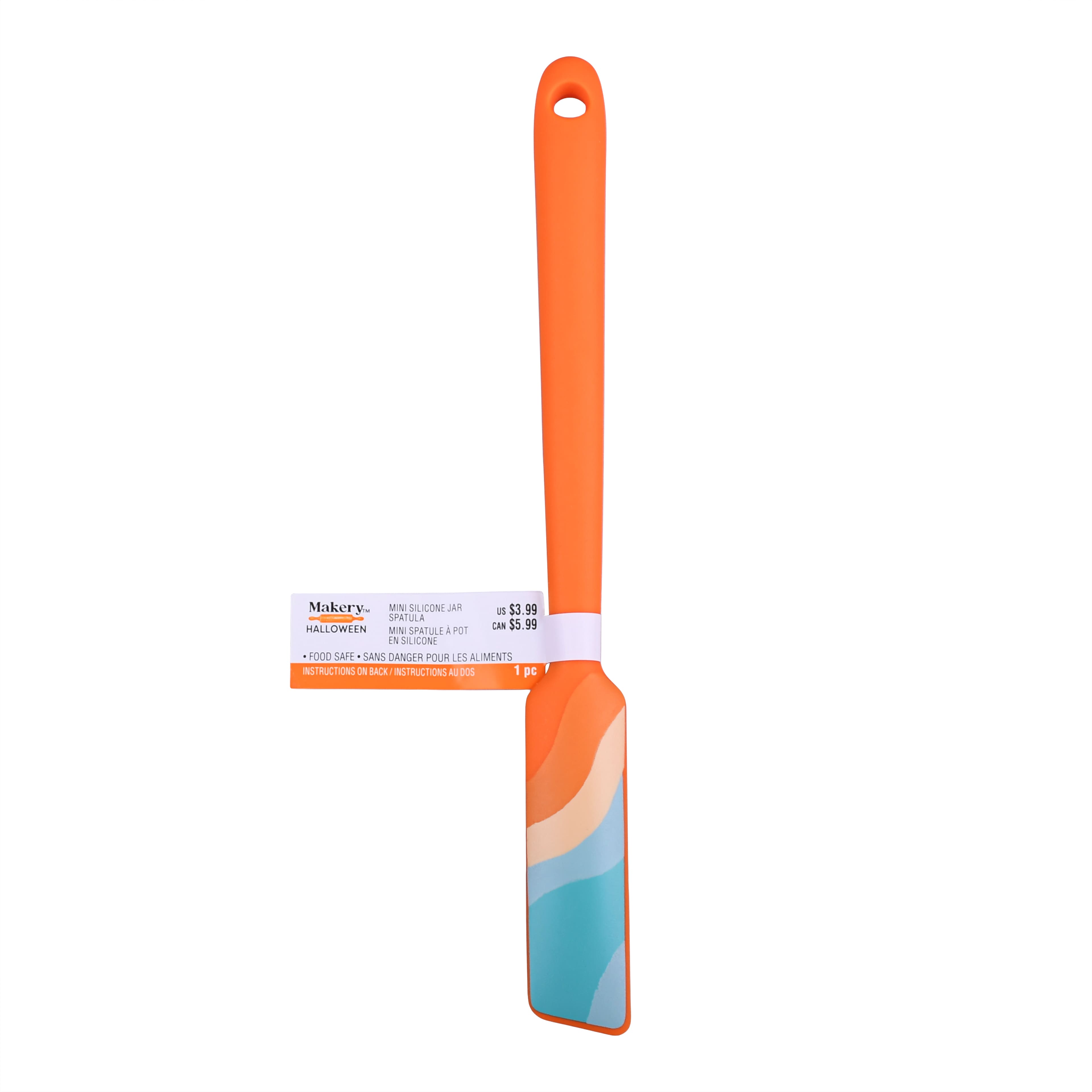 Orange Waves Mini Silicone Jar Spatula by Makery™