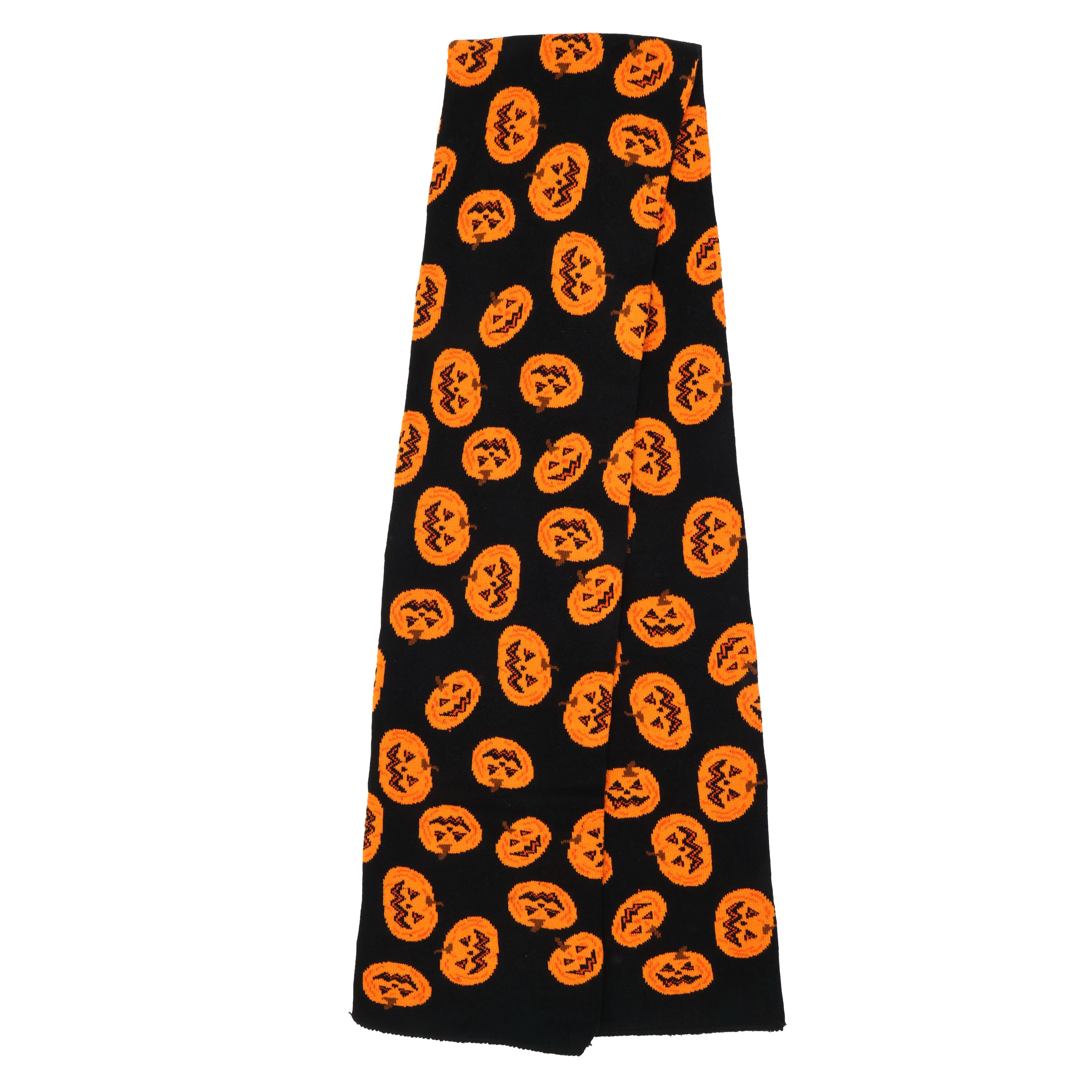Halloween Black with Orange Pumpkins Scarf by Celebrate It™