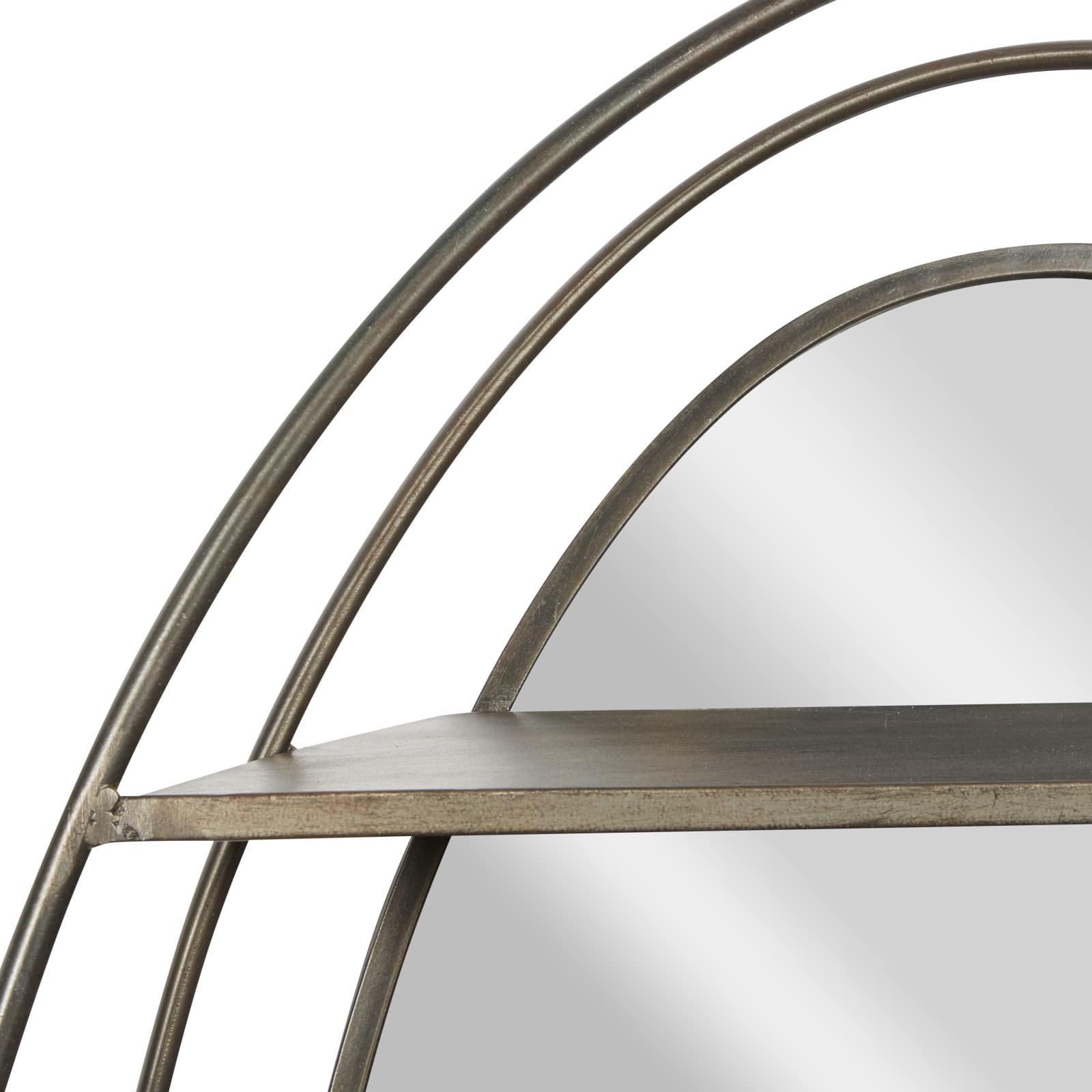 Silver Metal Modern Wall Mirror, 36" x 25" x 6"