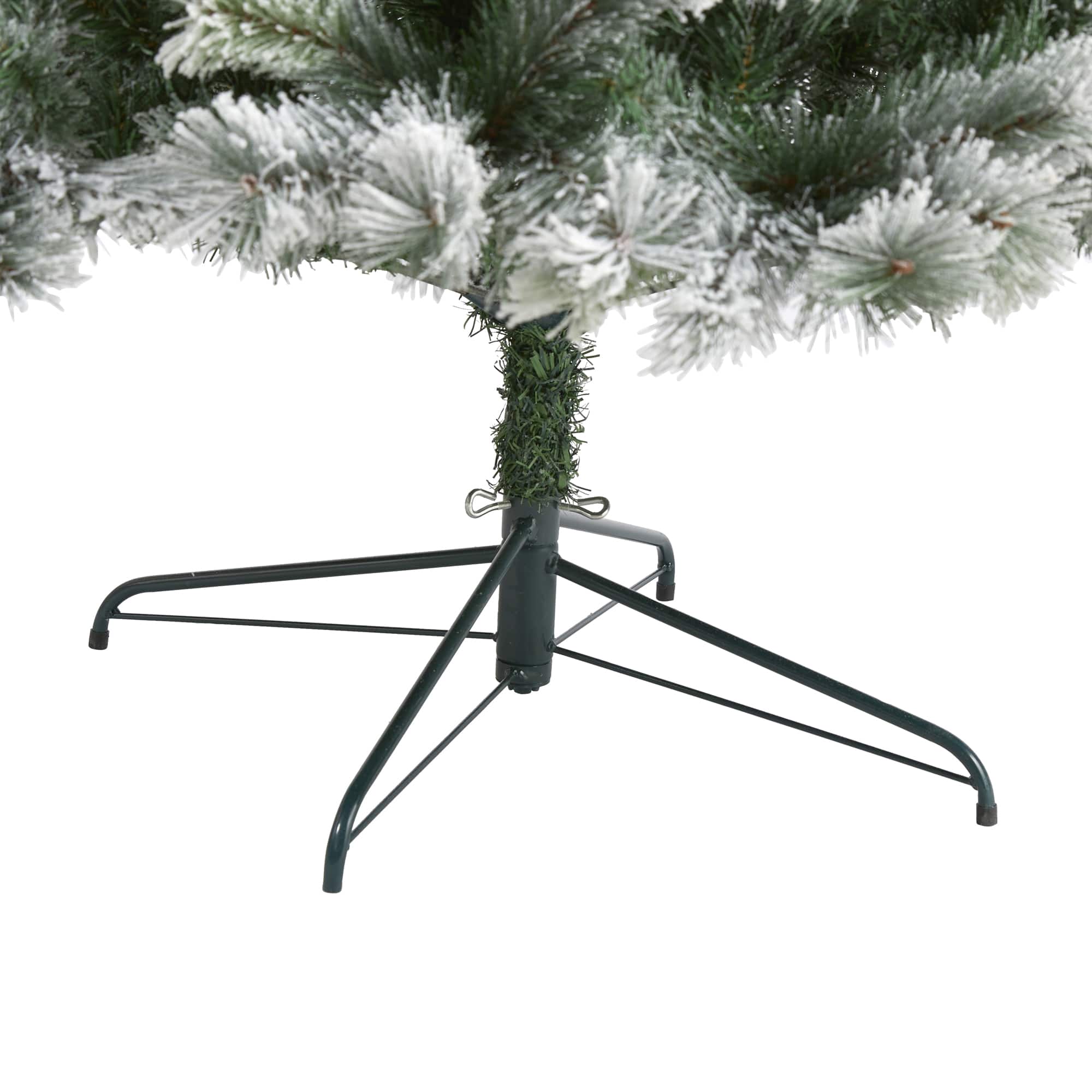 9ft. Pre-Lit Flocked Oregon Pine Artificial Christmas Tree, Clear LED Lights