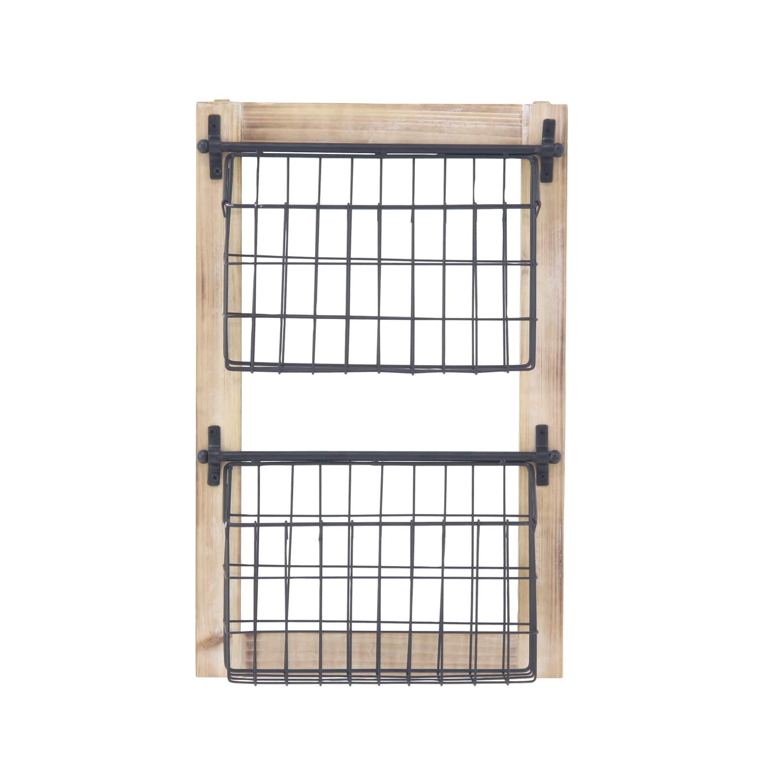 22" Black Metal Farmhouse Magazine Rack Holder