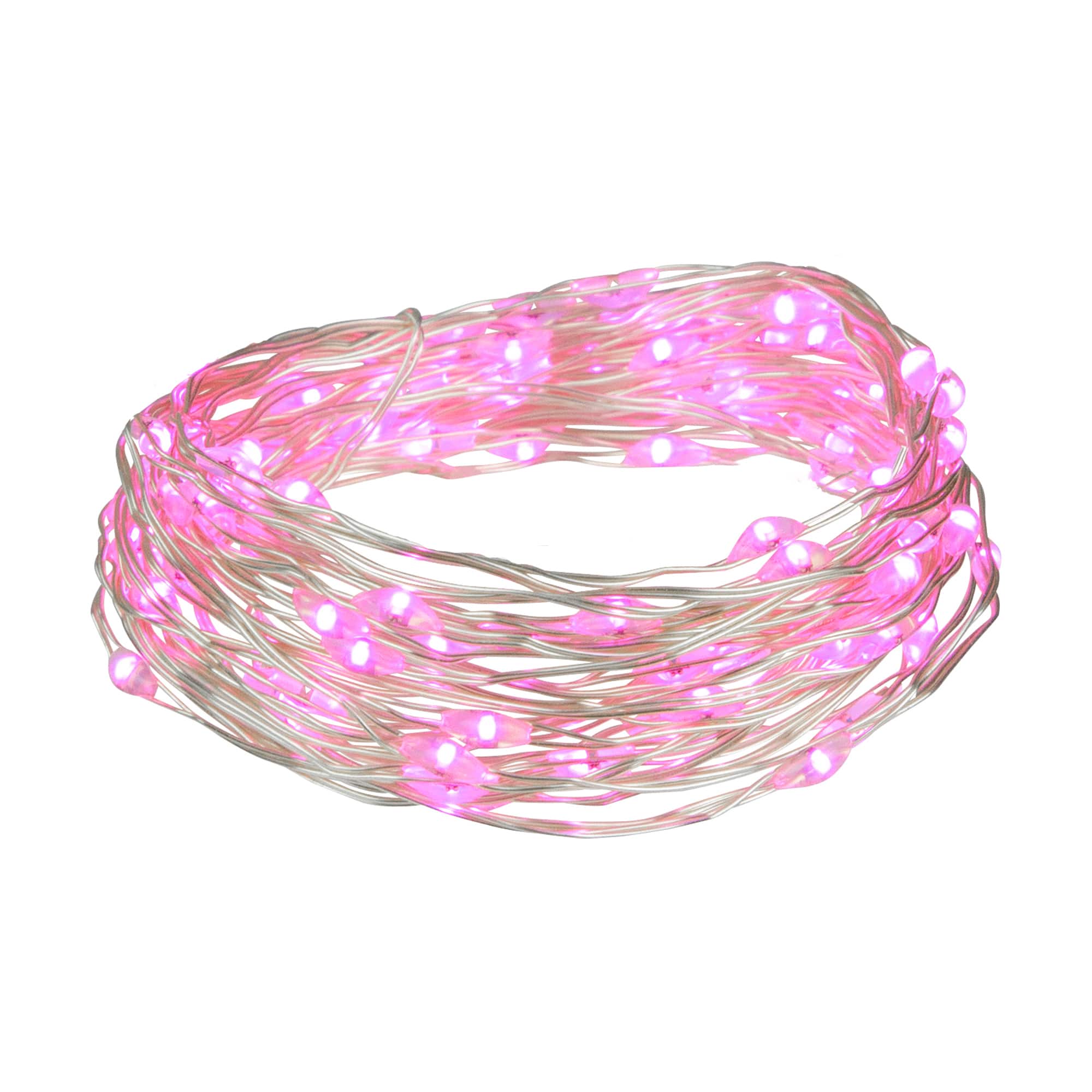 100-Count Pink LED Micro Fairy Christmas Lights  16ft Copper Wire