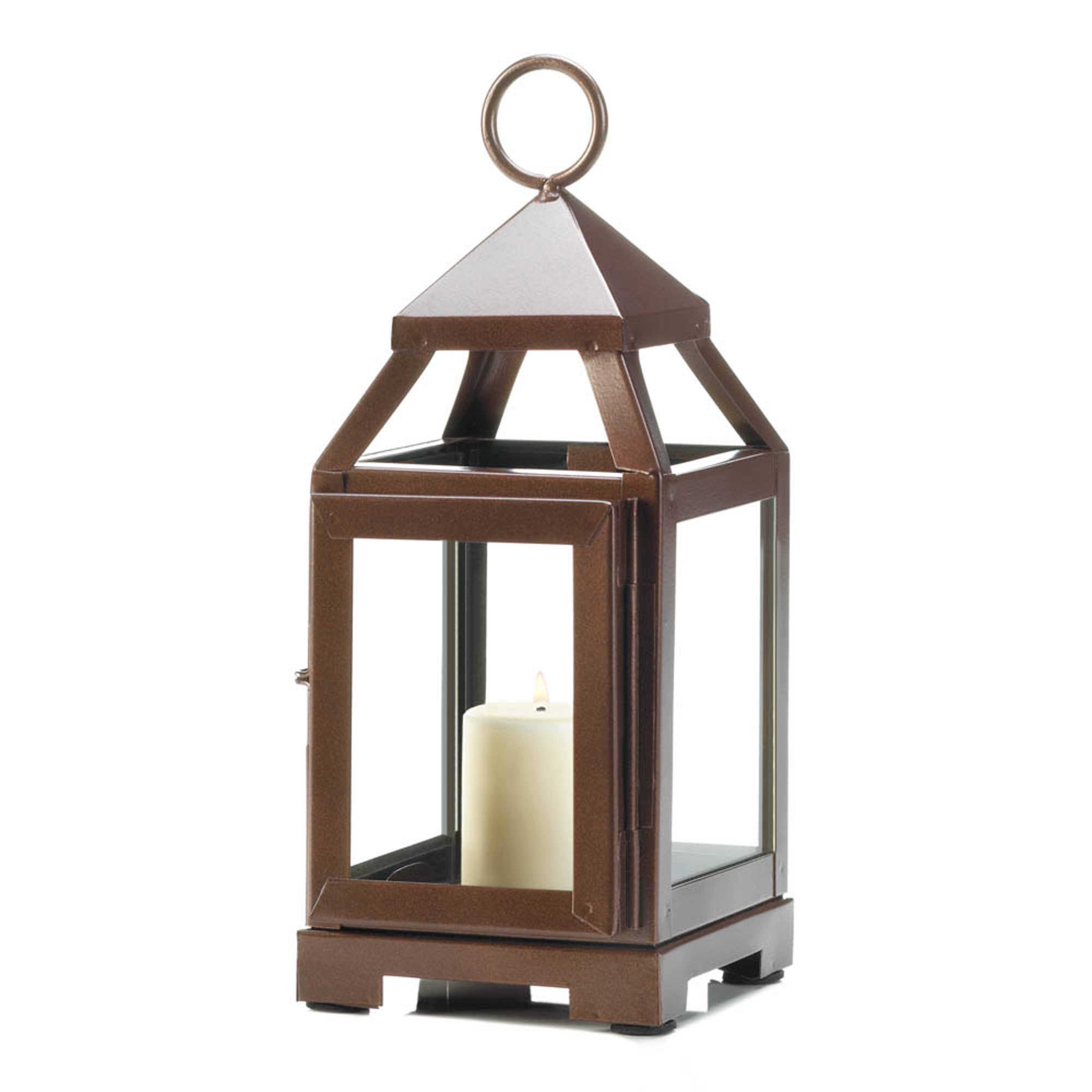 8.75" Copper Mini Contemporary Lantern