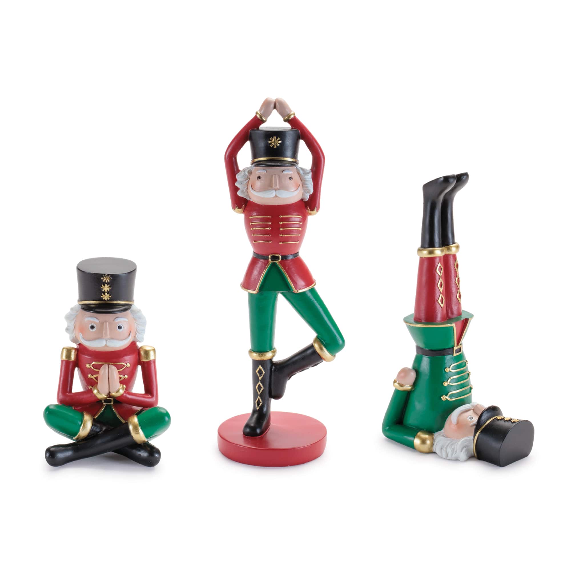 Melrose Yoga Nutcracker Soldier Figurines Set