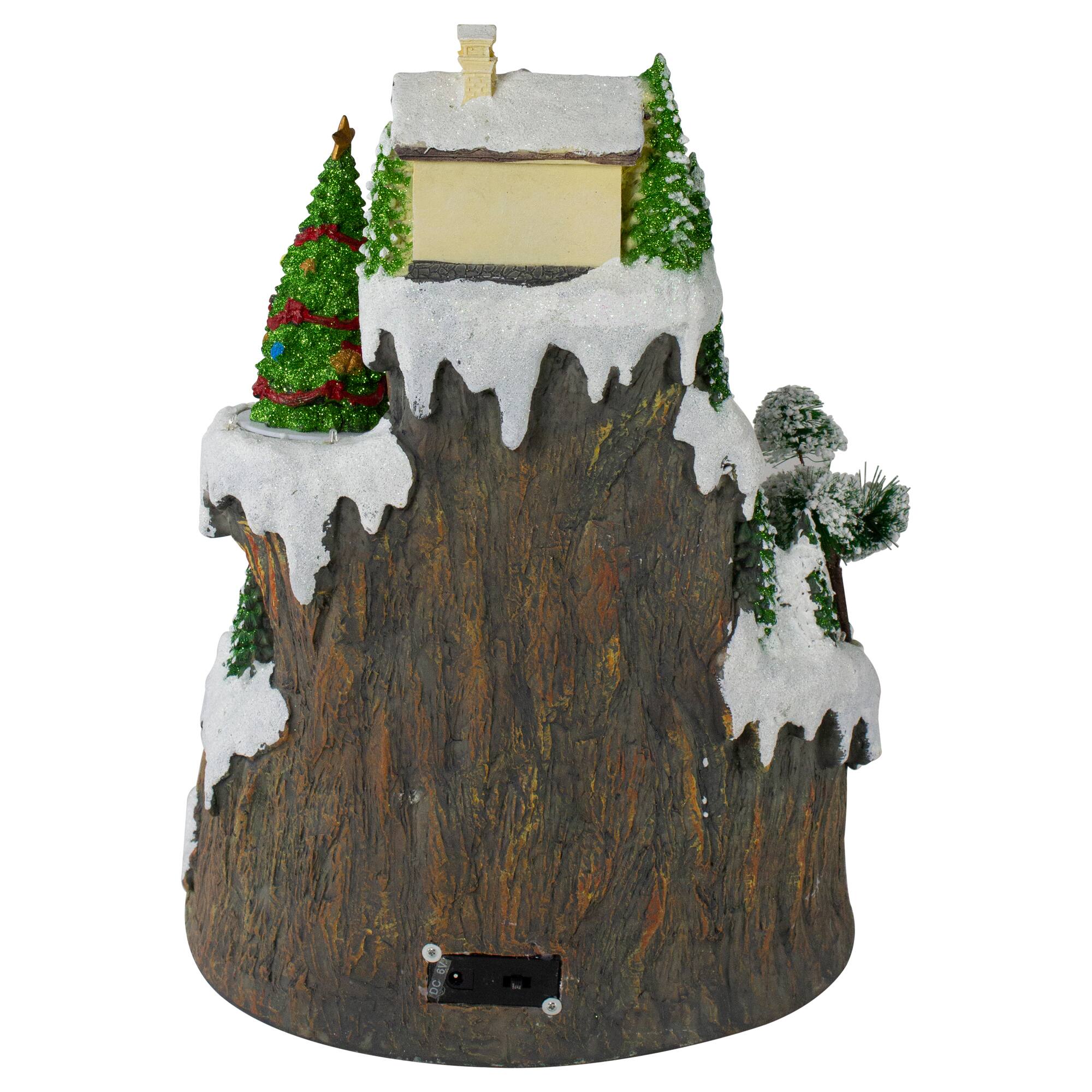 17" White LED Lighted & Animated Christmas Village with Moving Train