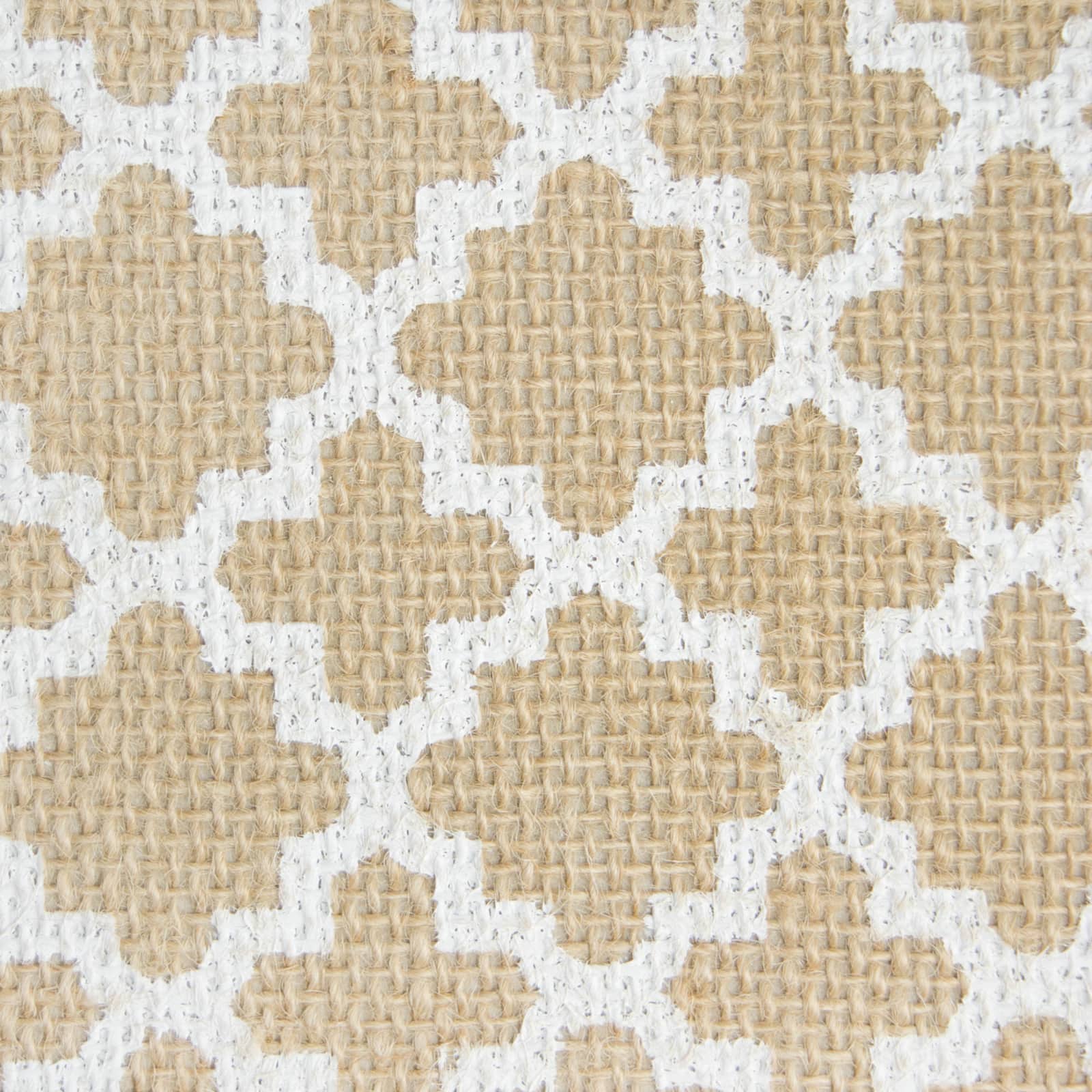 DII® 15" White Lattice Round Burlap Bin