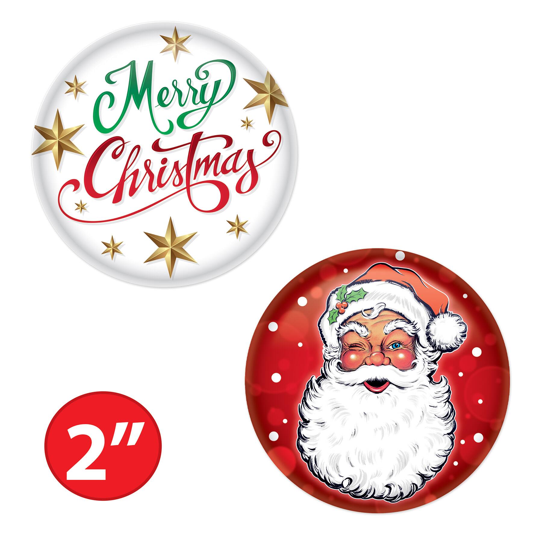 Beistle 2" Christmas Button Set