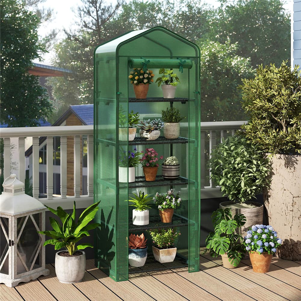 Costway 27" x 19" x 75" Mini Greenhouse with 5 Tier Shelves