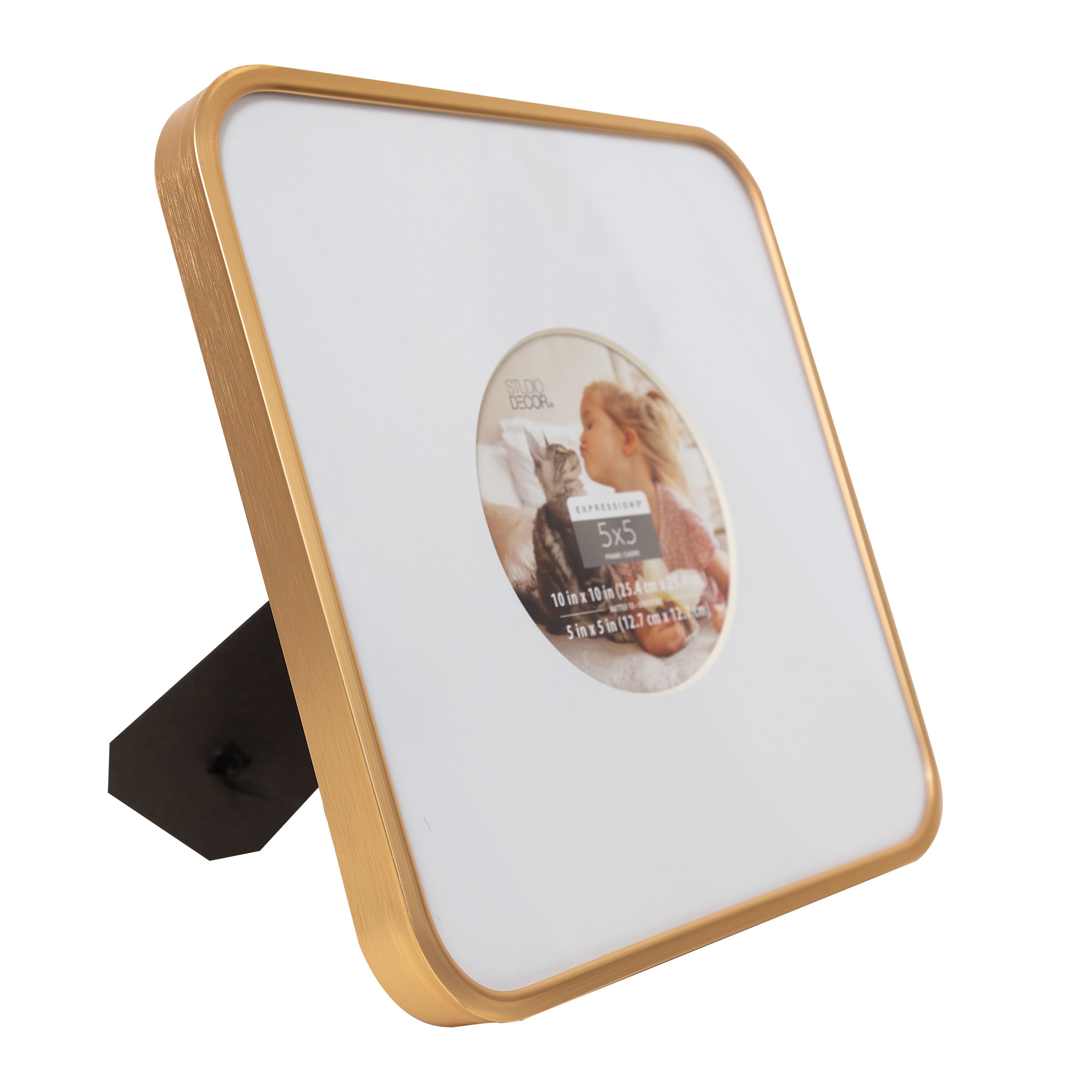 Expressions™ 5" x 5" Gold Rounded Frame with Circle Mat by Studio Décor®