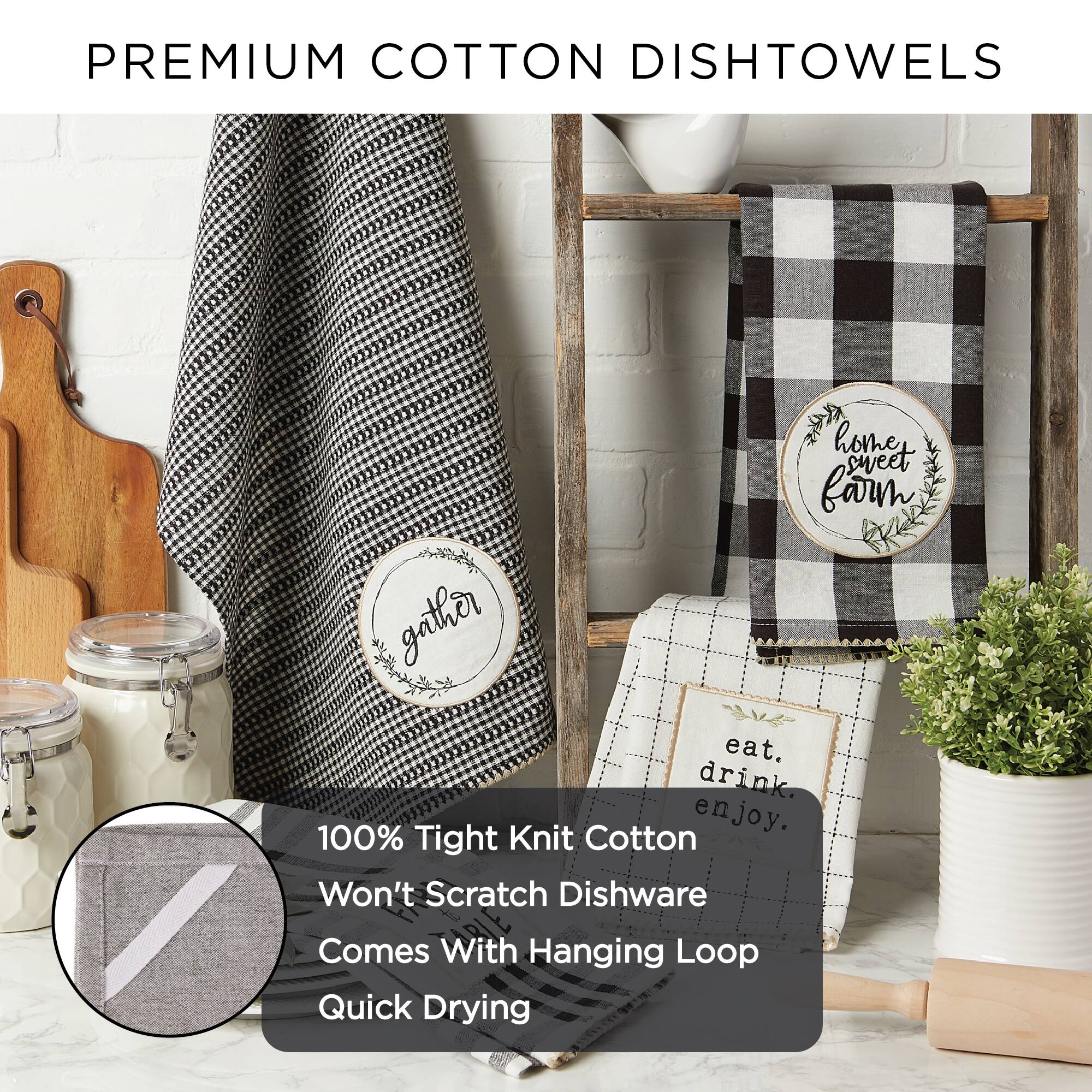 DII® Assorted Halloween Embroidered Dishtowel Set