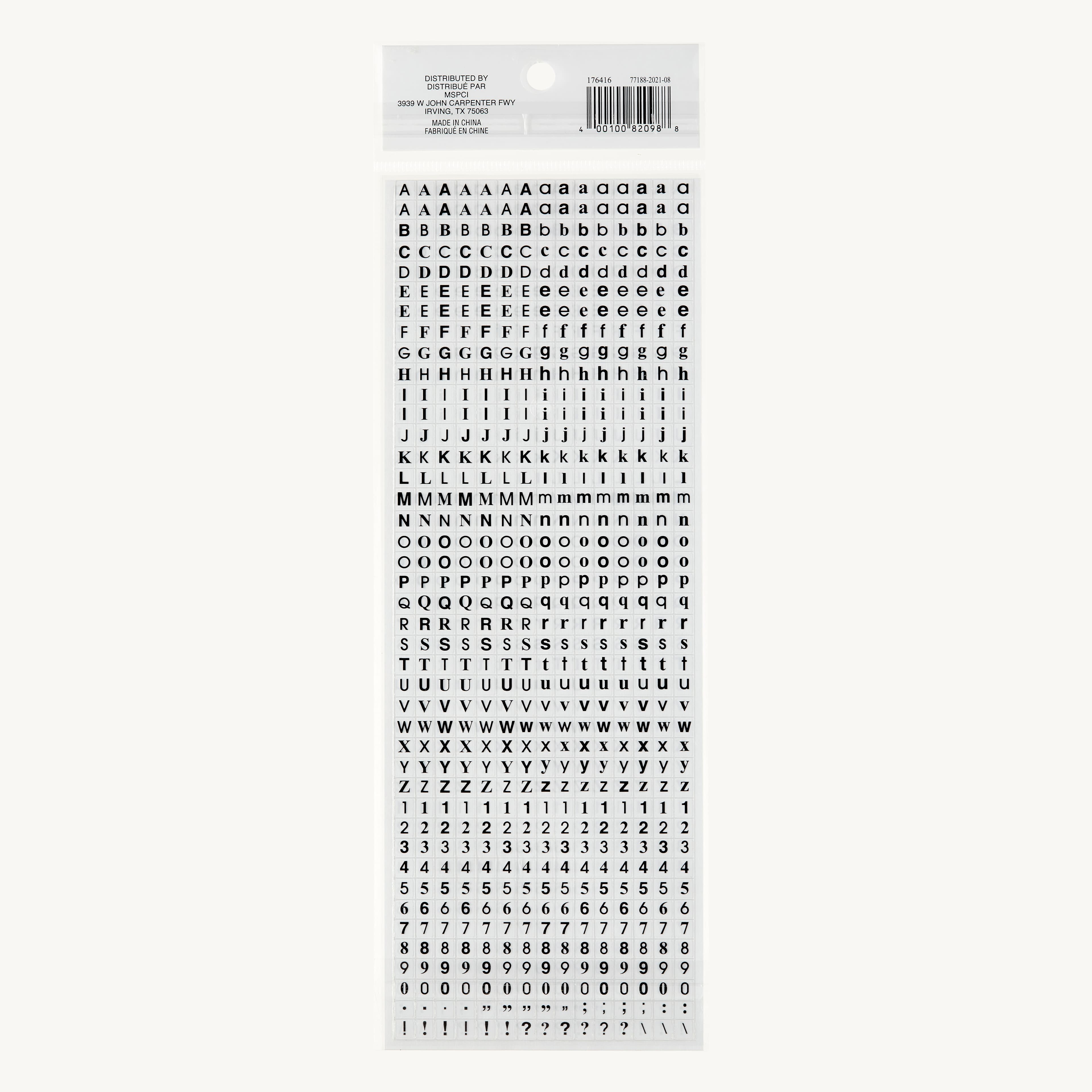 12 Packs: 2 ct. (24 total) Black Mini Font Alphabet and Number Stickers by Recollections™