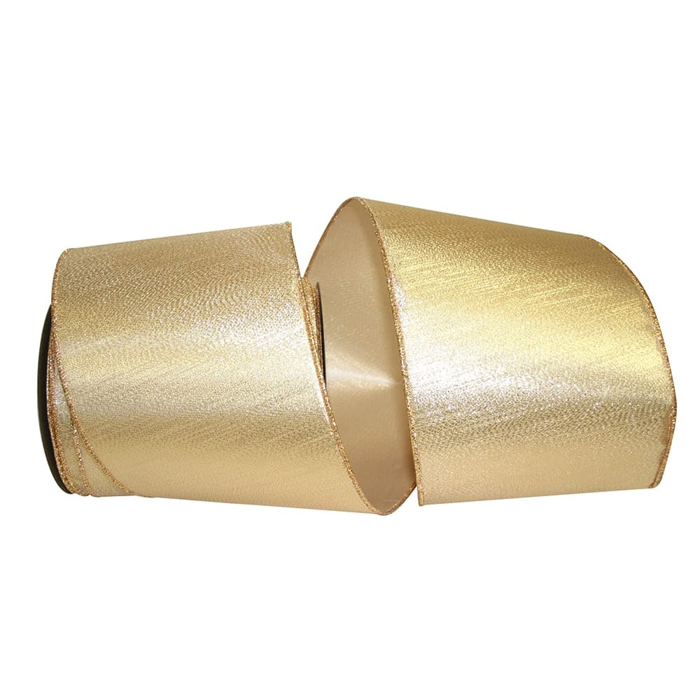 JAM Paper 25yd. Gold Lame Commercial Heavy Wired Ribbon